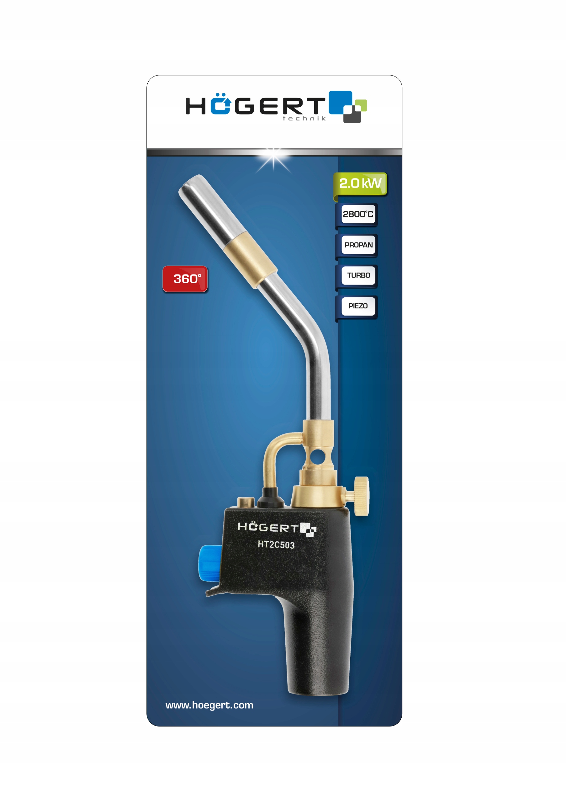 HOGERT LUTOWNICA PALNIK GAZOWY DO LUTOWANIA TURBO PROPAN 2kW HT2C503 MAPP