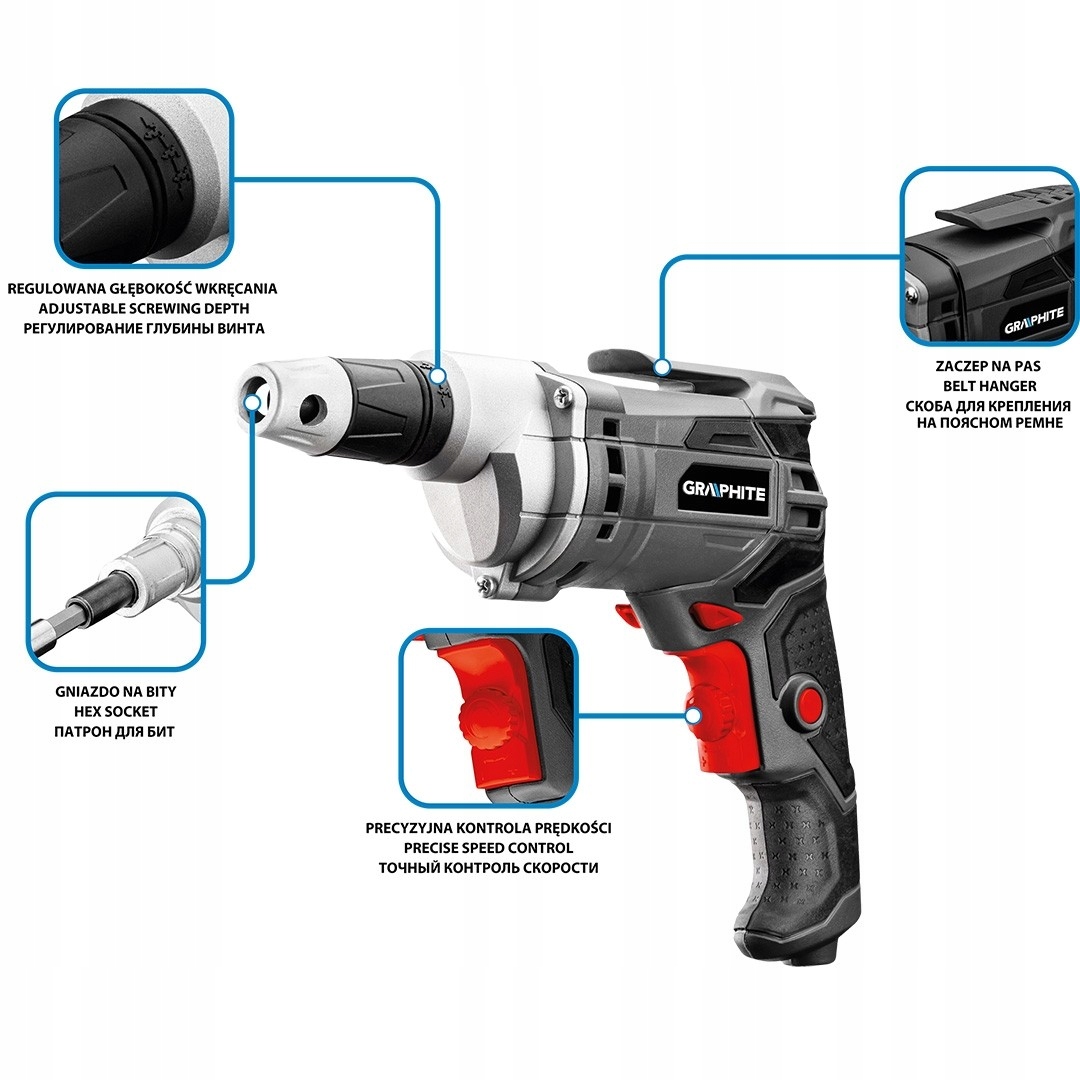 GRAPHITE WIERTARKA WKRĘTARKA SIECIOWA 520W 58G794