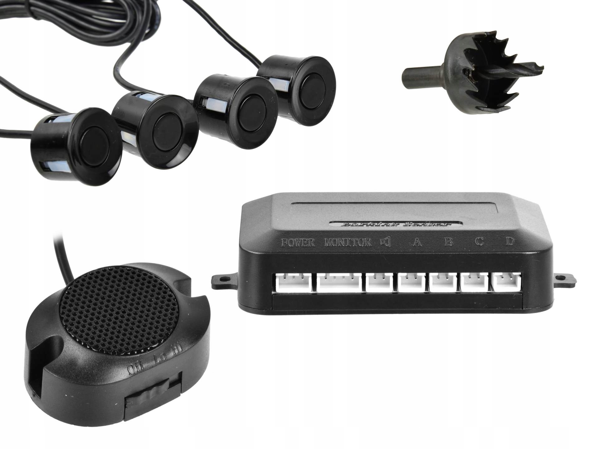 GEKO ULTRADŹWIĘKOWY CZUJNIK PARKOWANIA-COFANIA BUZZER PARCTRONIC 4 SENSORY
