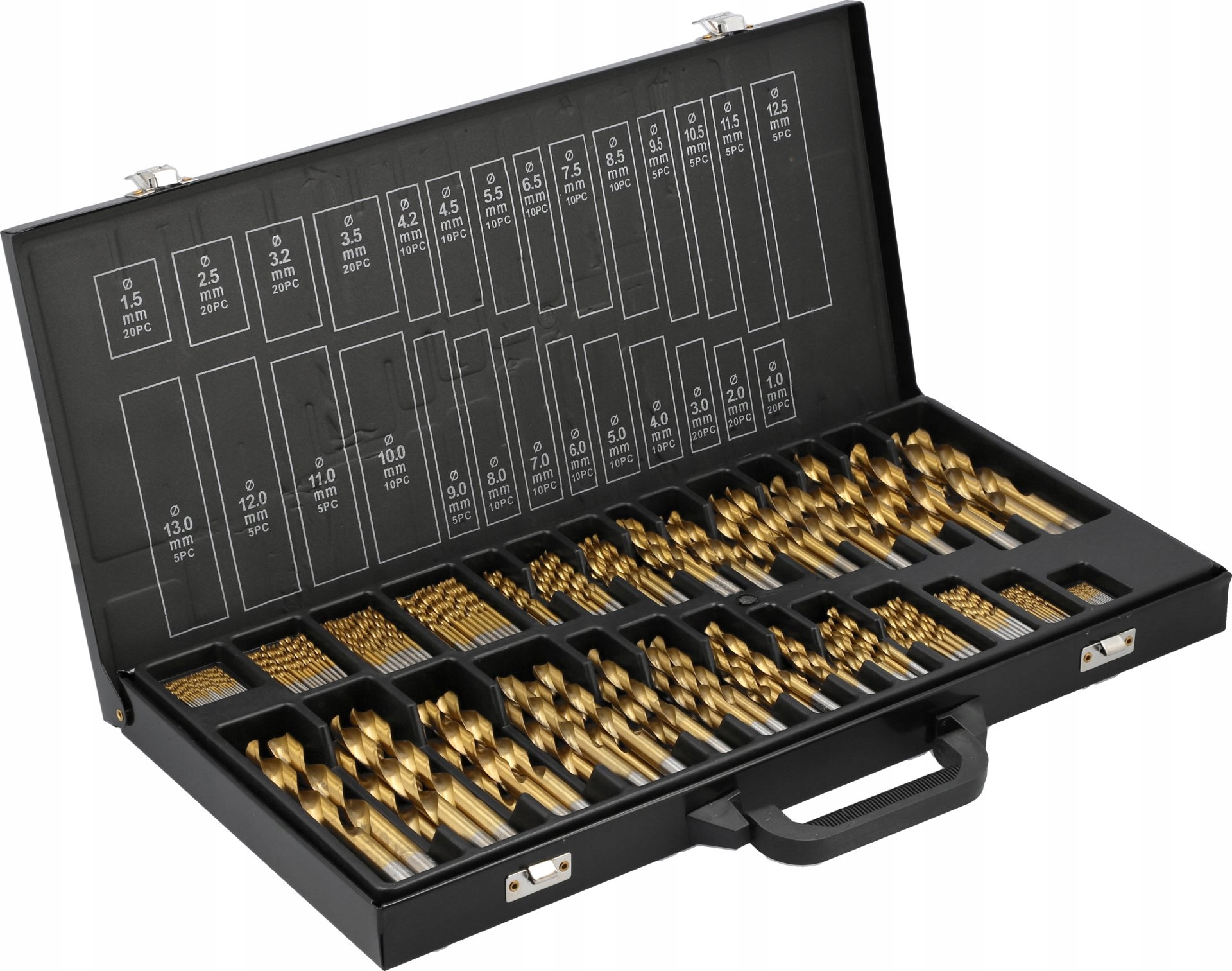 YATO ZESTAW WIERTEŁ HSS DO METALU 1-13mm 300 SZT AZOTEK TYTANU YT-44595