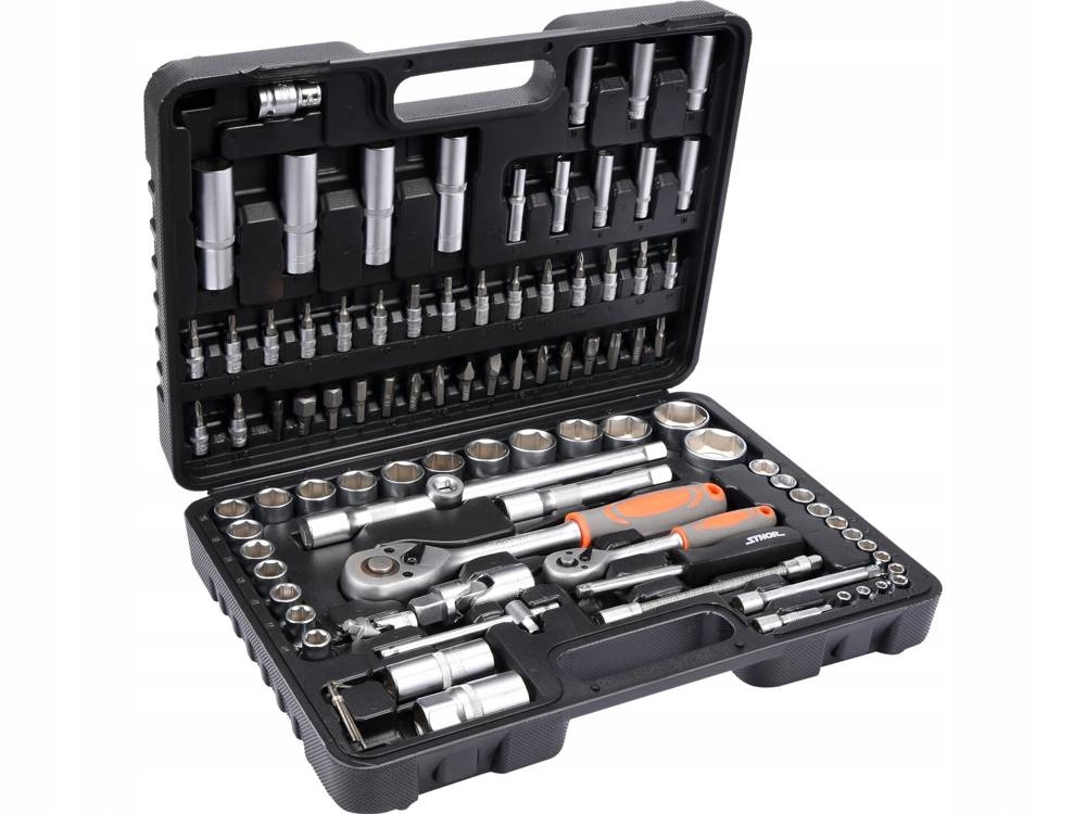STHOR ZESTAW KLUCZY NASADOWYCH NARZĘDZI 94szt 1/4'' 1/2'' KLUCZE BITY TORX