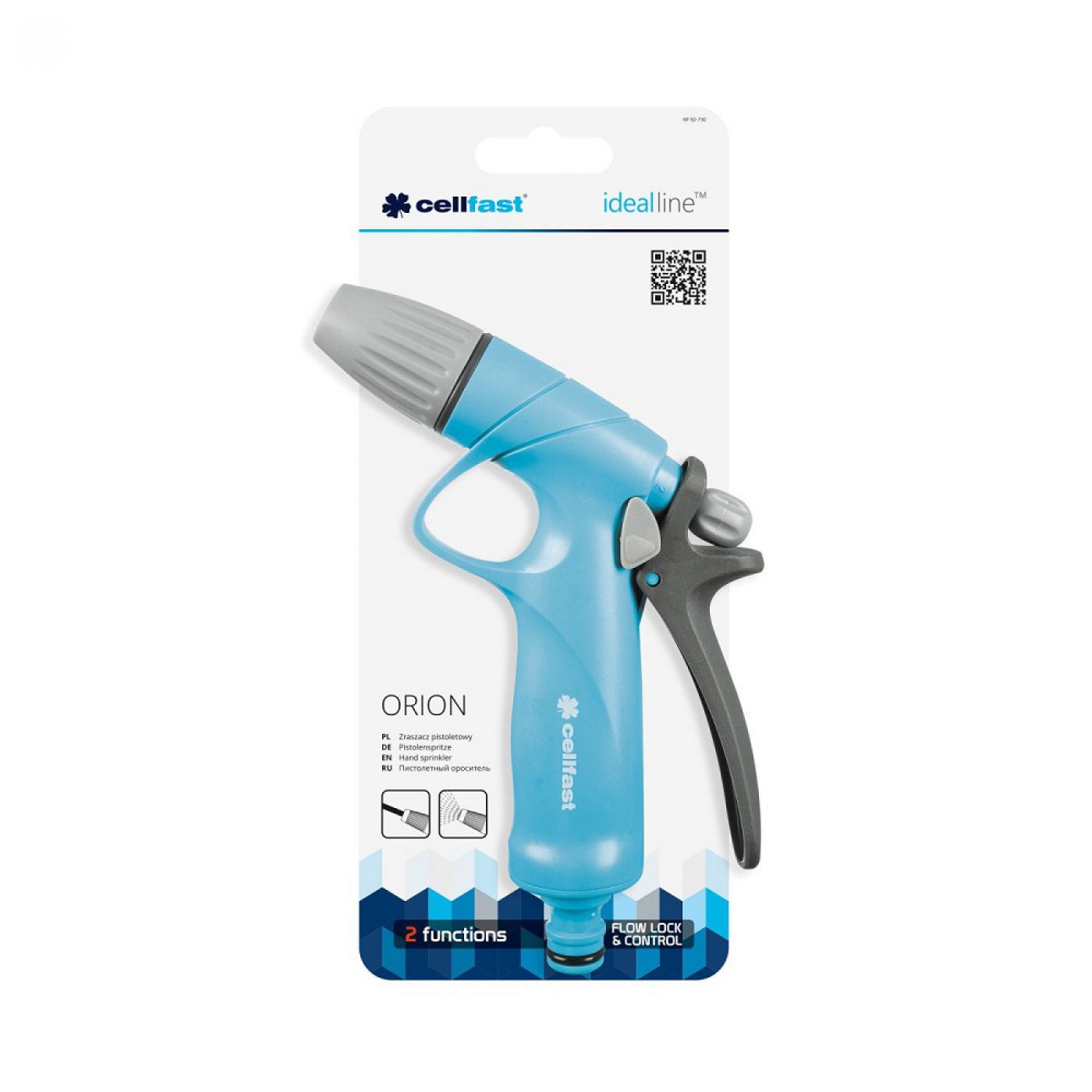 CELLFAST ZRASZACZ PISTOLETOWY ORION DO WĘŻA OGRODOWEGO ZRASZANIE 1/2" 3/4"