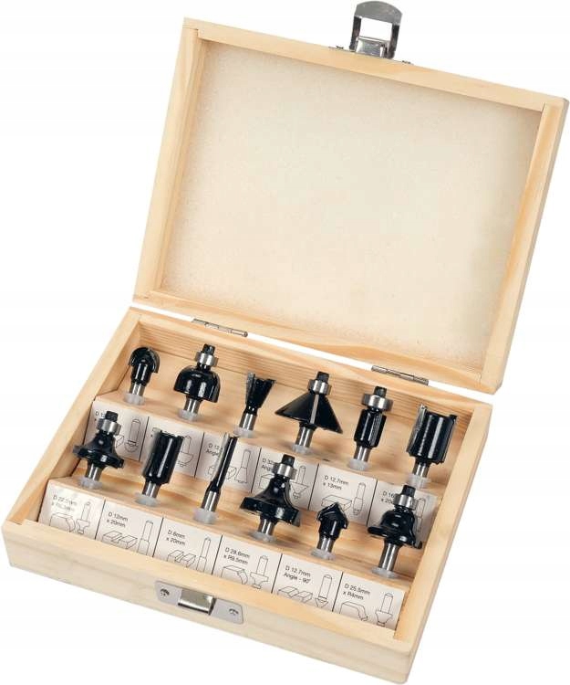 FREZY DO DREWNA WIDIOWE 6 - 32MM ZESTAW 12 SZTUK