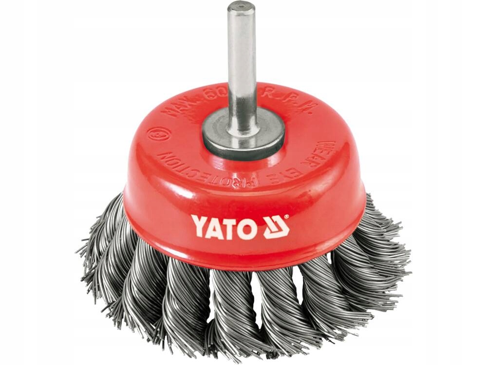 YATO SZCZOTKA CZOŁOWA FI 75MM Z TRZPIENIEM DRUT STALOWY SPLATANY YT-4752