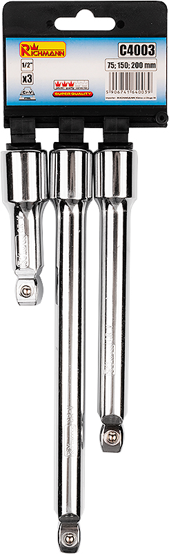 PRZEDŁUŻKI UCHYLNE WOBBLE 1/2' 75 150 200mm 3SZT