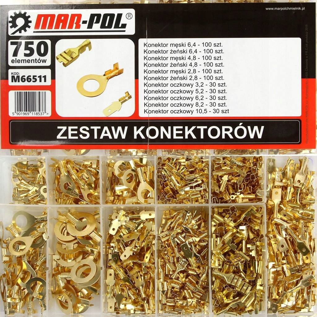 ZESTAW KONEKTORÓW KABLOWYCH SAMOCHODOWYCH 750 MĘSKIE ŻEŃSKIE OKRĄGŁE