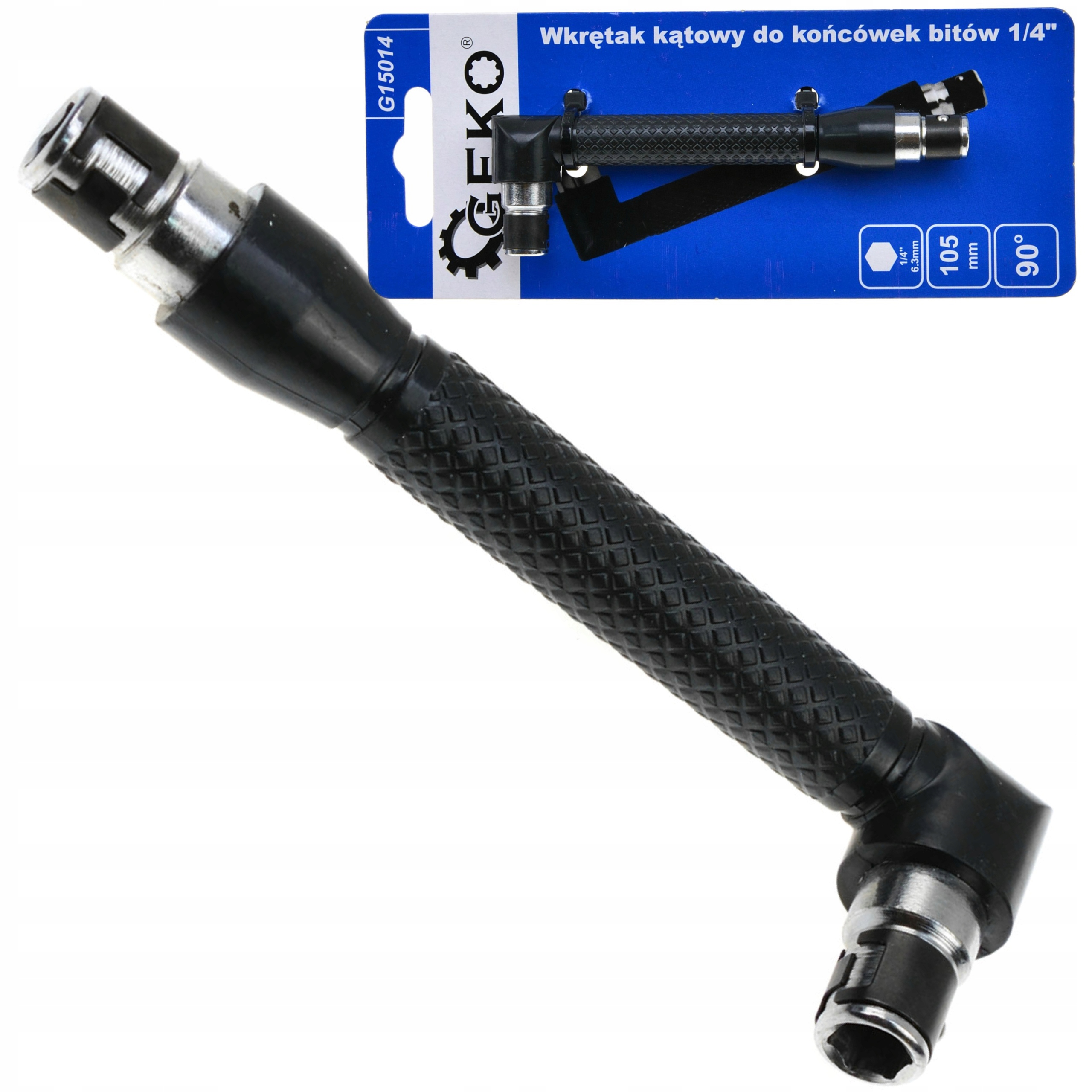 GEKO WKRĘTAK KĄTOWY UCHWYT DO KOŃCÓWEK BITÓW BITY 1/4" G15014