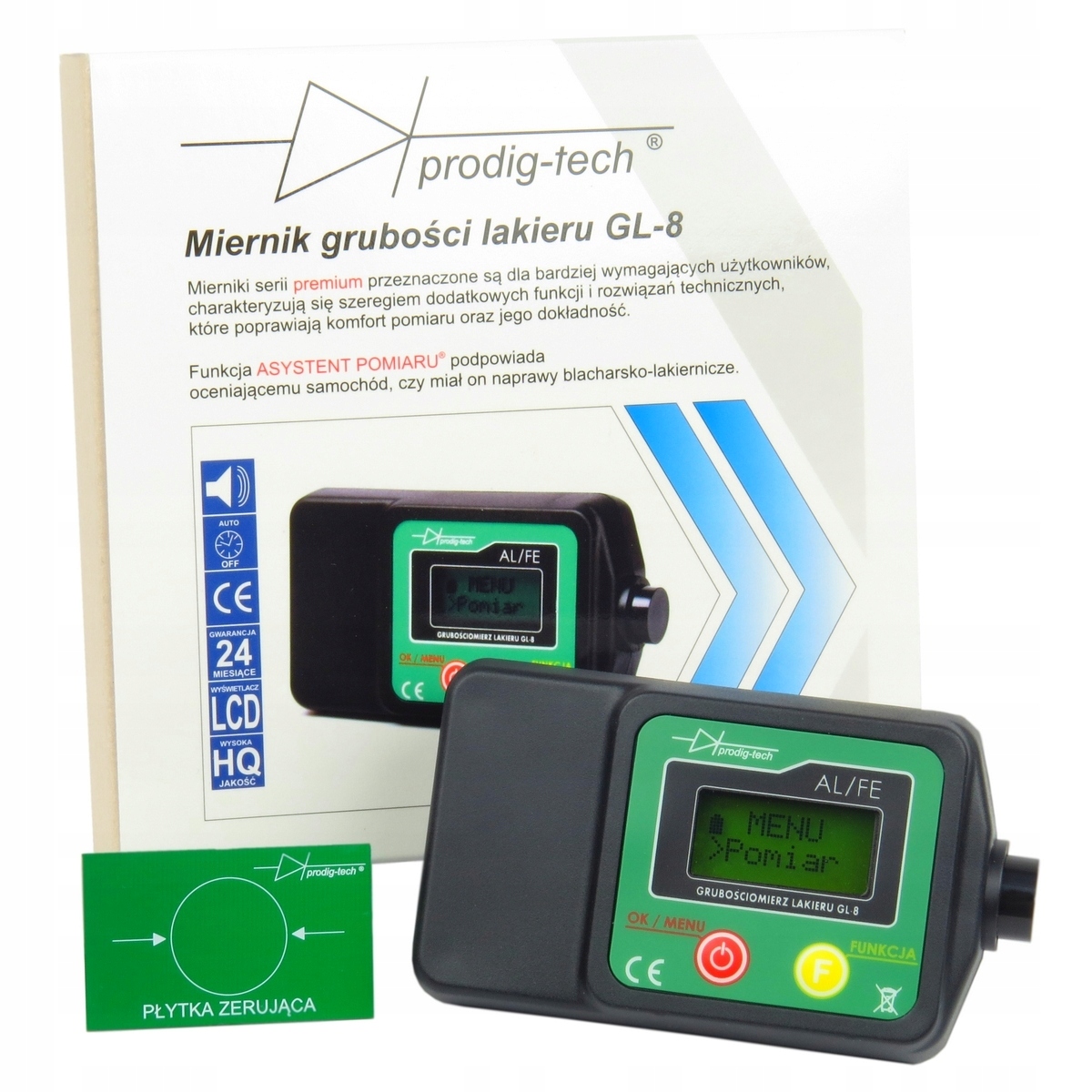 MIERNIK GRUBOŚCI LAKIERU TESTER CZUJNIK GL-8 WBUDOWANA SONDA