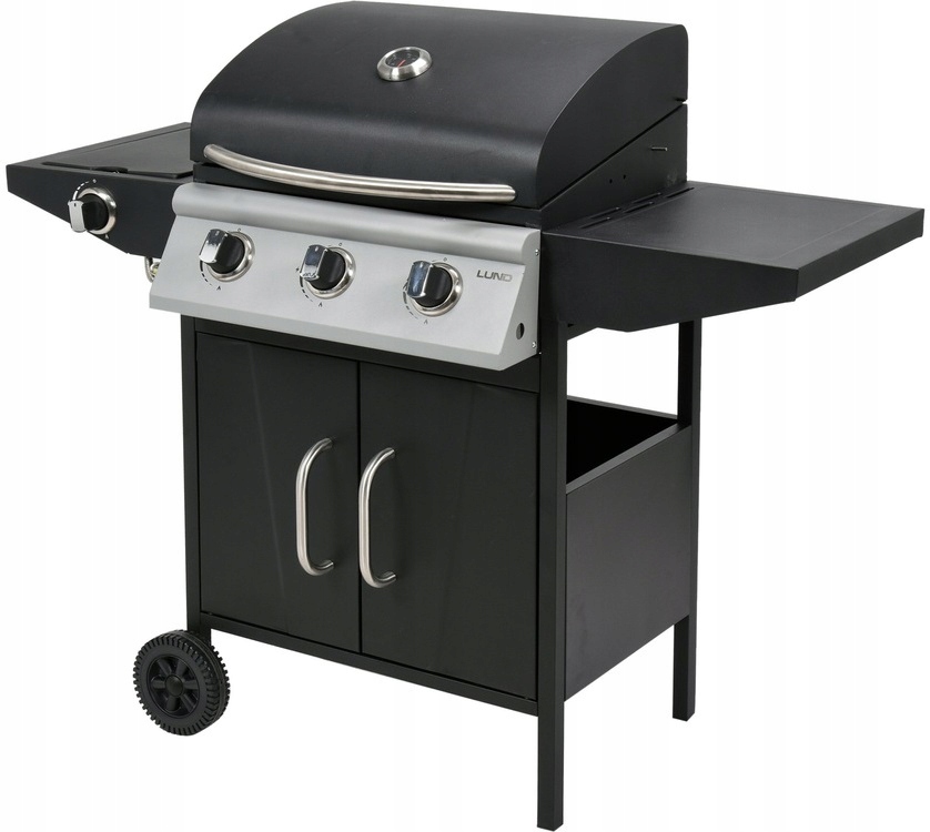 LUND GRILL GAZOWY OGRODOWY Z POKRYWĄ 12,8 kW 4 PALNIKI 2 PÓŁKI SZAFKA 99642