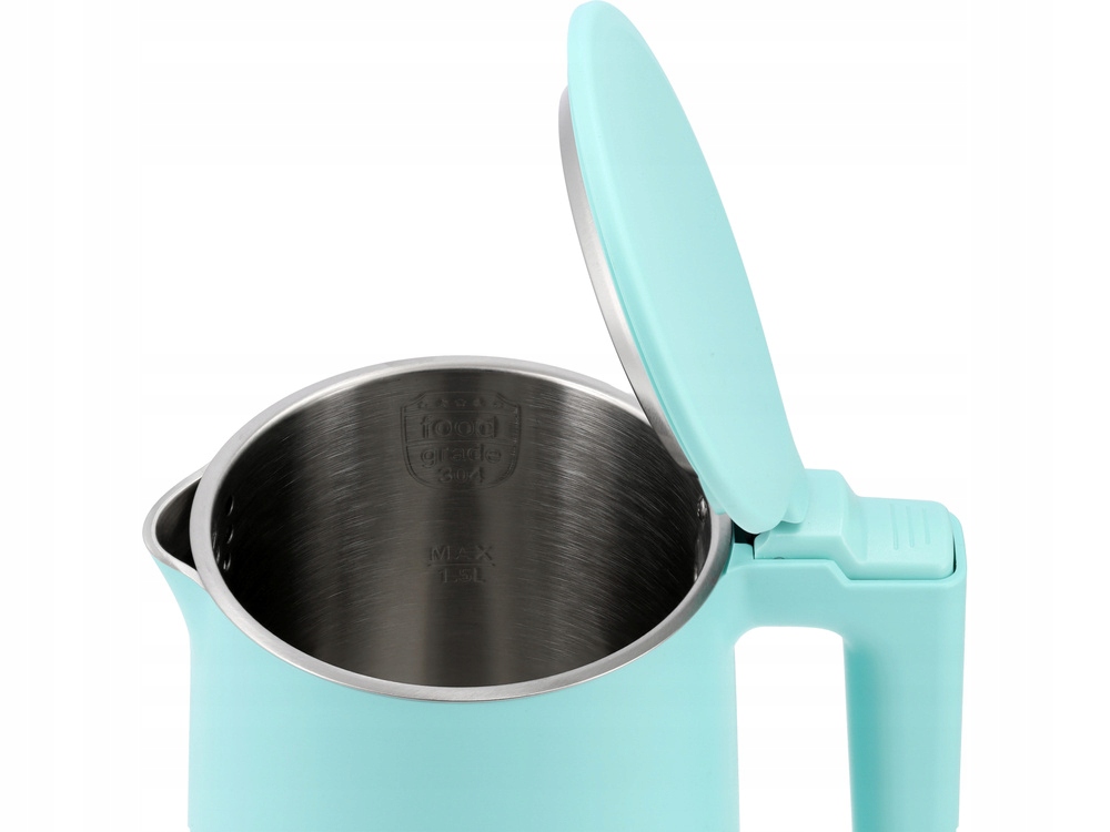 LUND CZAJNIK ELEKTRYCZNY LUND 2200W 1,5L TURKUSOWY PODWÓJNE ŚCIANKI 68208