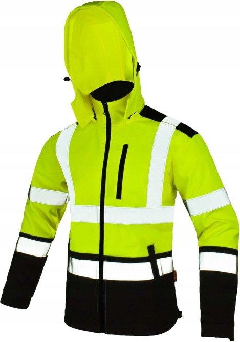 KURTKA OCHRONNA OSTRZEGAWCZA ROBOCZA ODBLASKOWA SOFTSHELL SOFTREF żółta 3XL