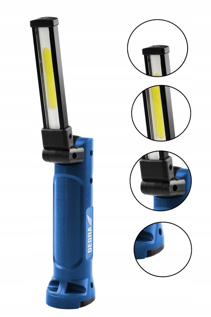 DEDRA LATARKA SKŁADANA 200LM ŚWIATŁO BIAŁE+CZERWONE AKU 1200MAH L1030