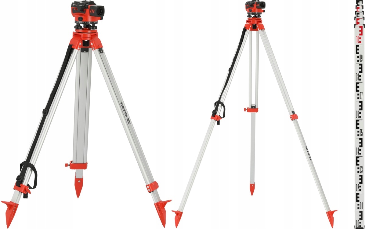 YATO ZESTAW NIWELATOR BUDOWLANY GEODEZYJNY 100m 32X IP54 + 5M ŁATA + STATYW