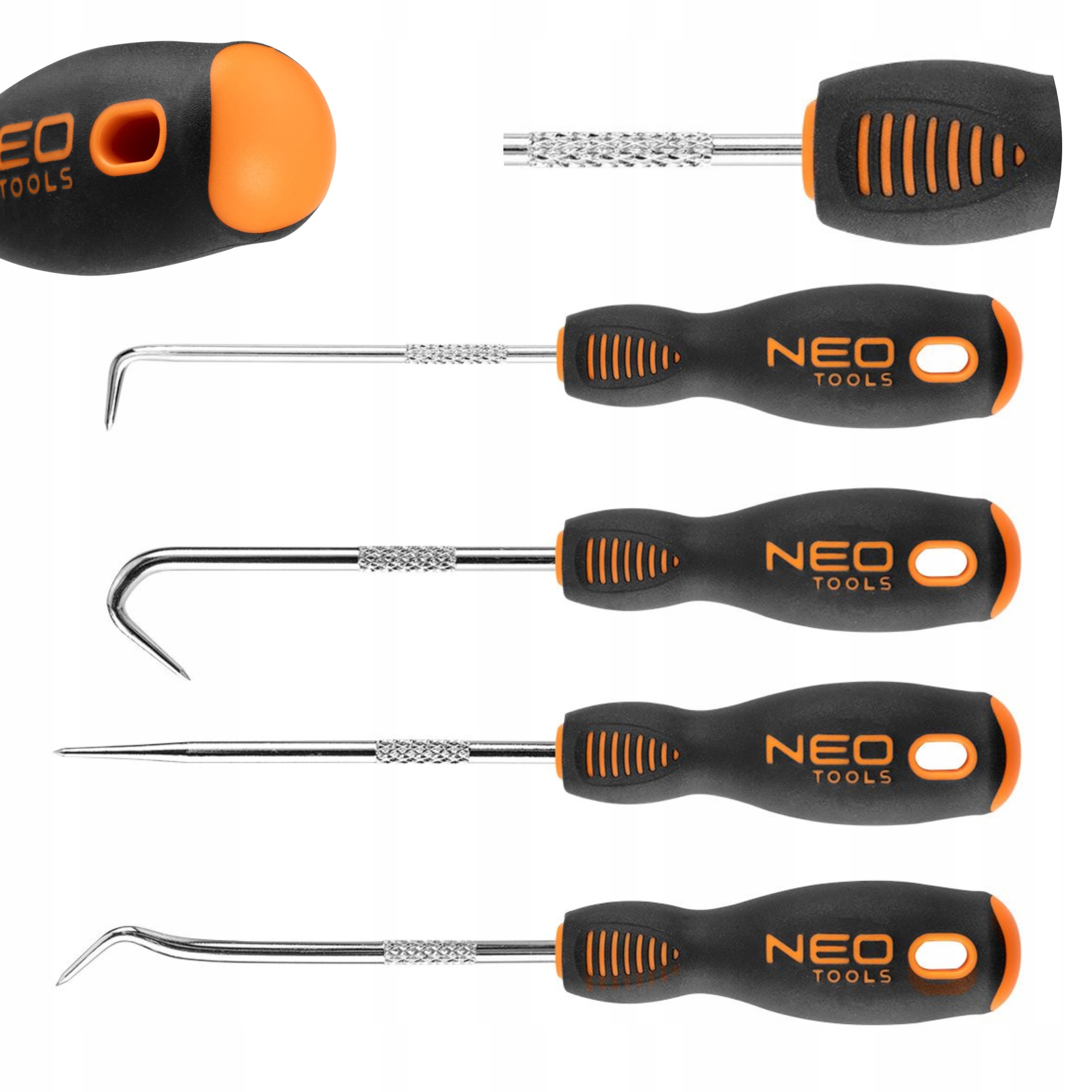 NEO KOMPLET ZESTAW HACZYKÓW HAKI Z RĘKOJEŚCIĄ 150mm 4 SZTUKI TPR 04-231