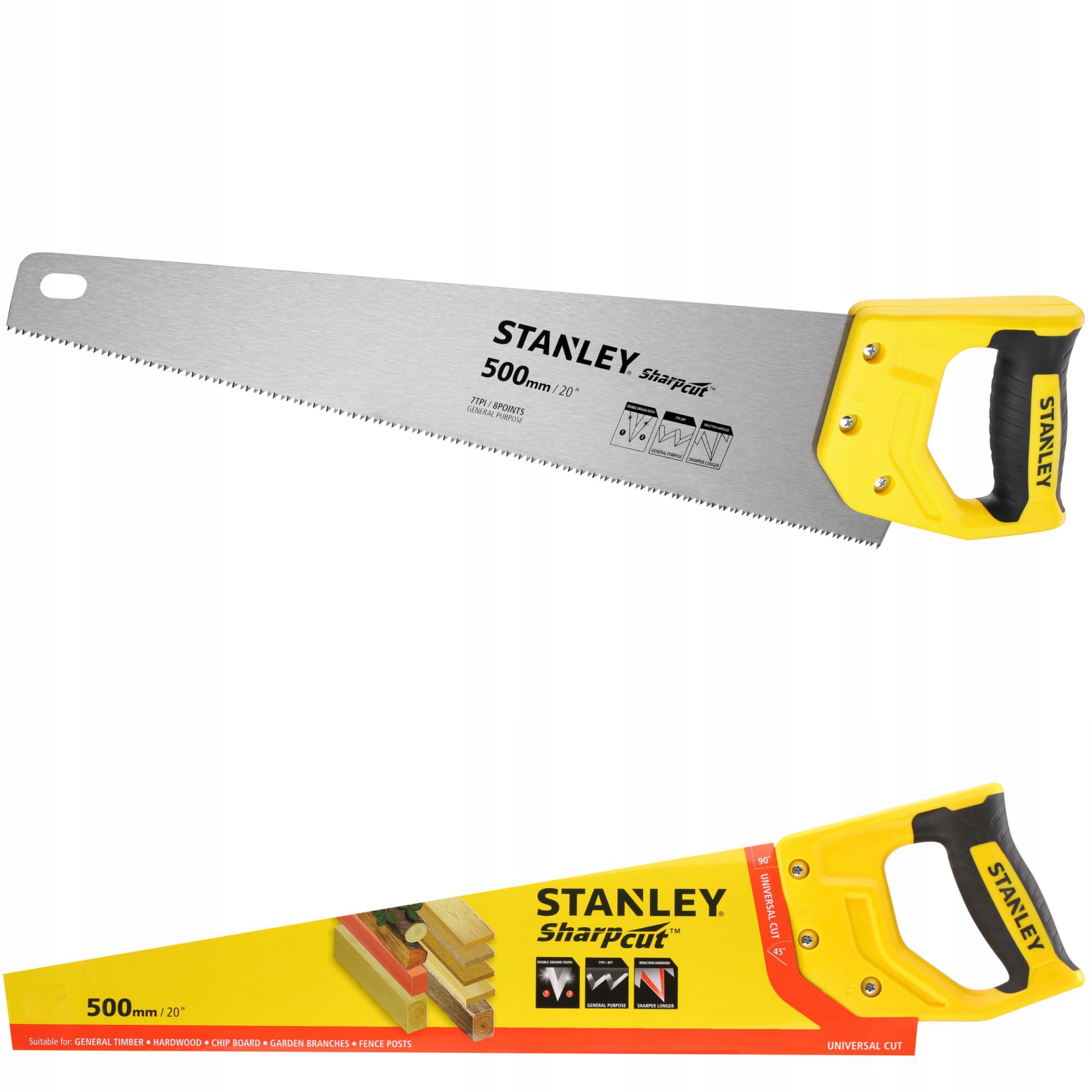 STANLEY FATMAX PIŁA RĘCZNA DO DREWNA PŁATNICA SHARPCUT 500MM STHT20367-1