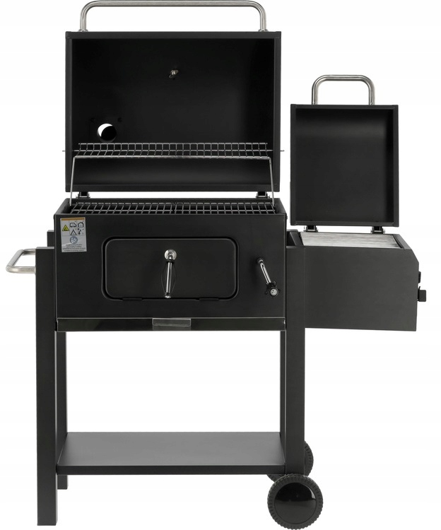 GRILL WĘGLOWY OGRODOWY REGULOWANY RUSZT DELUXE POKRYWA LUND Z WĘDZARNIĄ