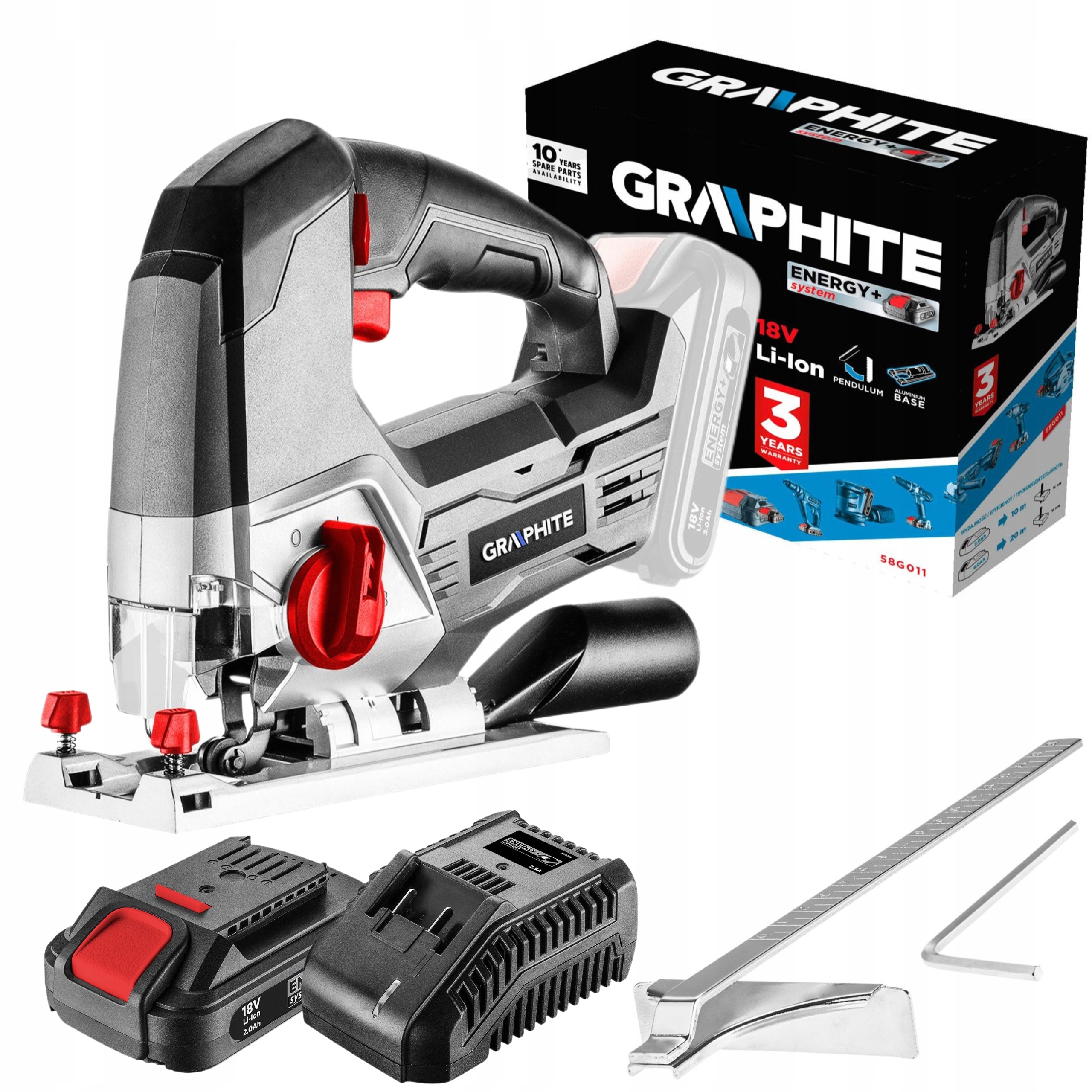 GRAPHITE WYRZYNARKA AKUMULATOROWA 58G011 DREWNA METALU 18V LI-ION + 2Ah