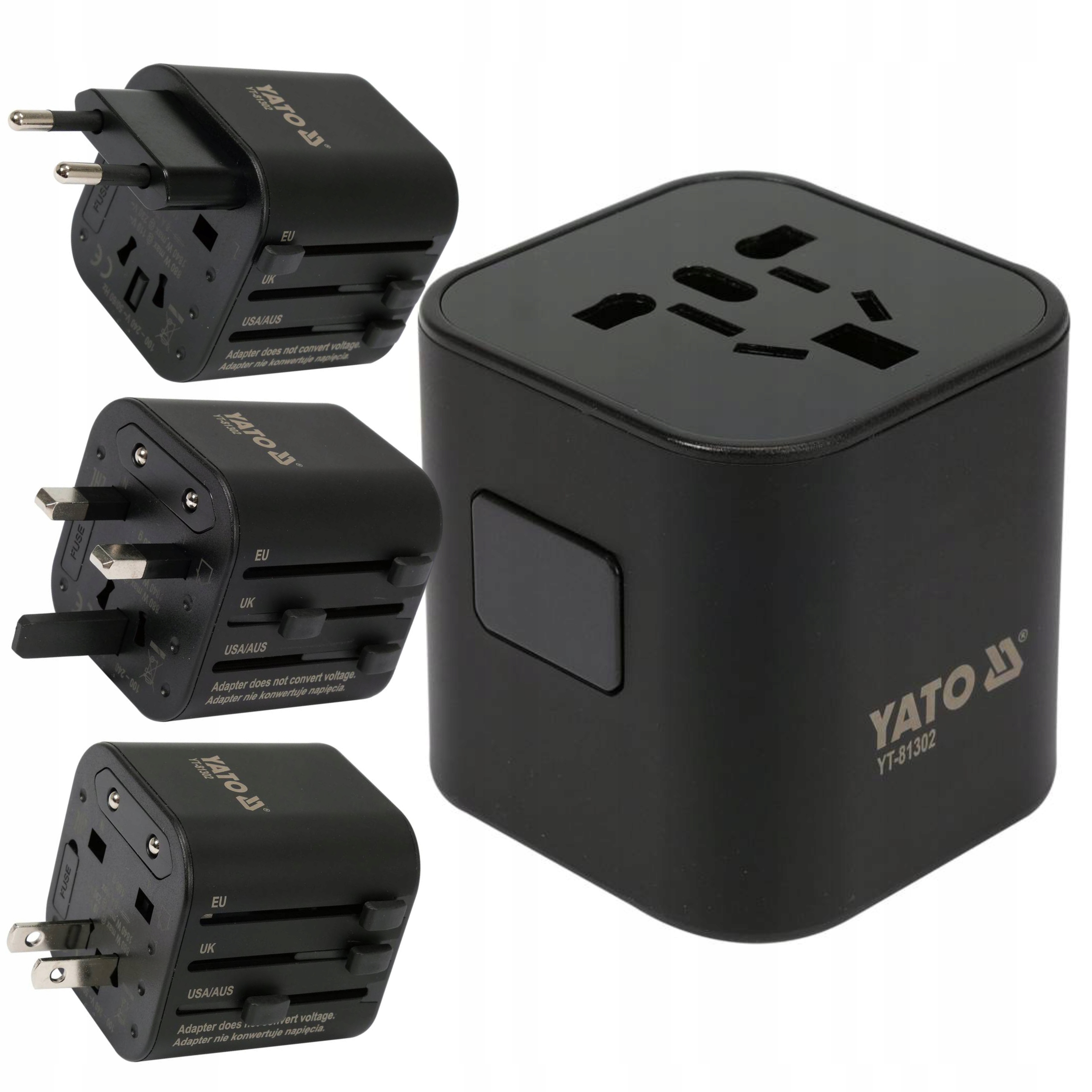 YATO ADAPTER SIECIOWY PODRÓŻNY WTYCZKA PRZEJŚCIÓWKA USA UK CHINA EU PL
