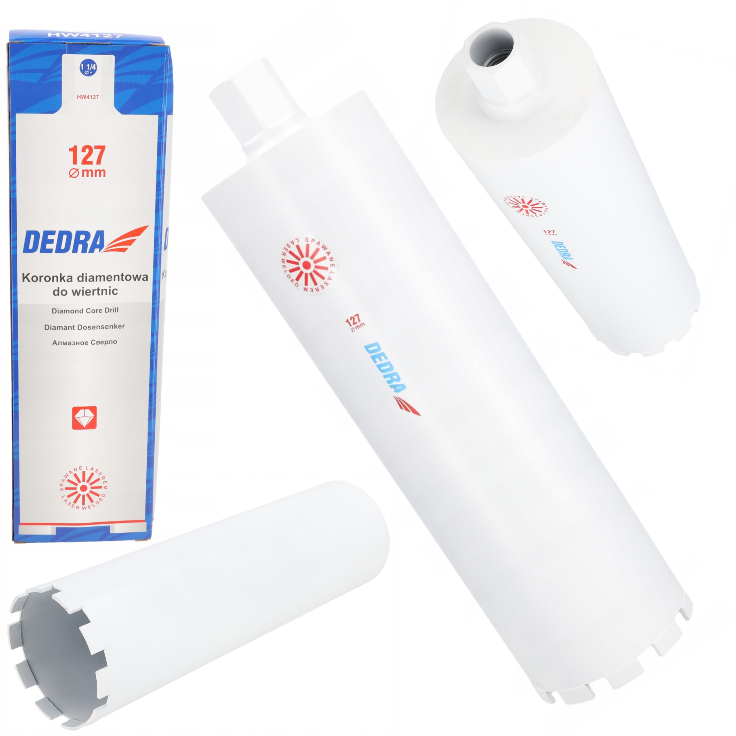 DEDRA OTWORNICA DIAMENTOWA KORONKA 127X400mm DO BETONU WIERTNICY HW4127