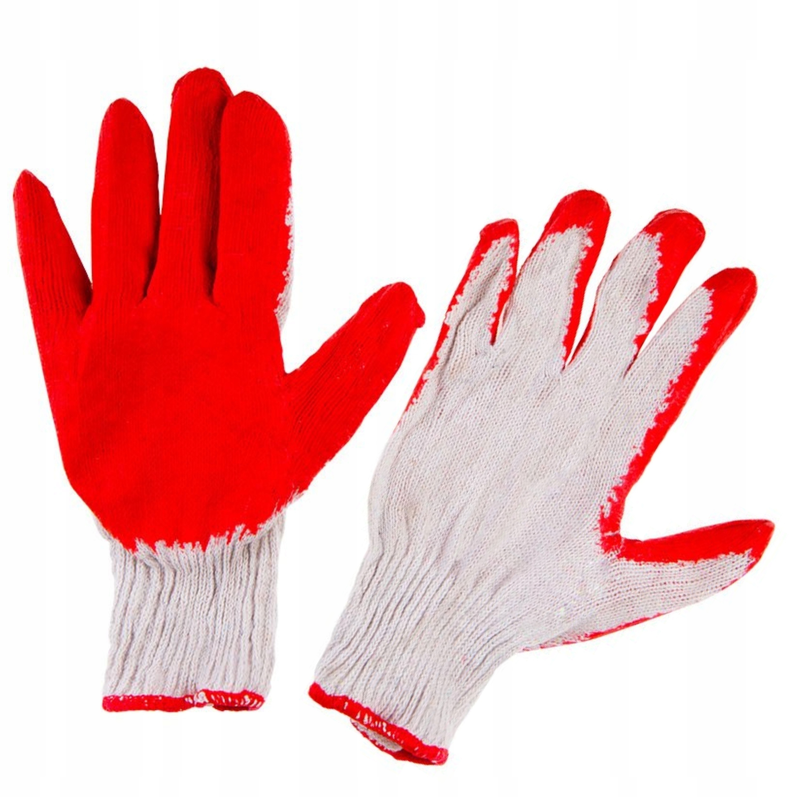 TOP RĘKAWICE ROBOCZE DZIANINA BAWEŁNIANA POWLEKANA GUMĄ CZERWONE 9" 83S203