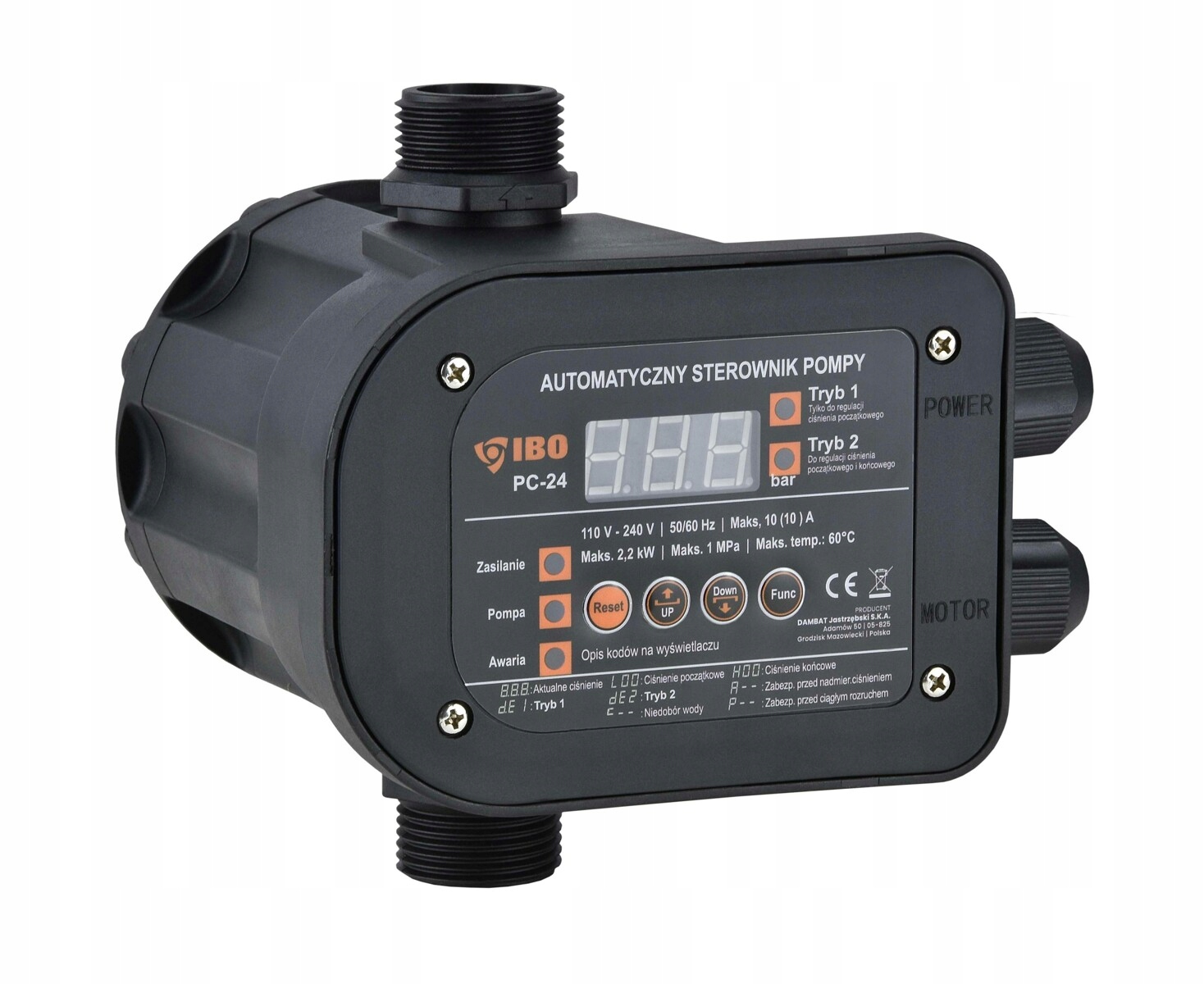 STEROWNIK ELEKTRONICZNY PC-24 IBO - 2 TRYBY PRACY ZABEZPIECZENIE POMPY