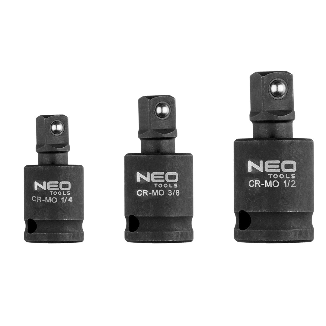 NEO KOMPLET ZESTAW PRZEGUBÓW UDAROWYCH 3 SZT 1/4'' 3/4'' 1/2 CR-MO 10-256