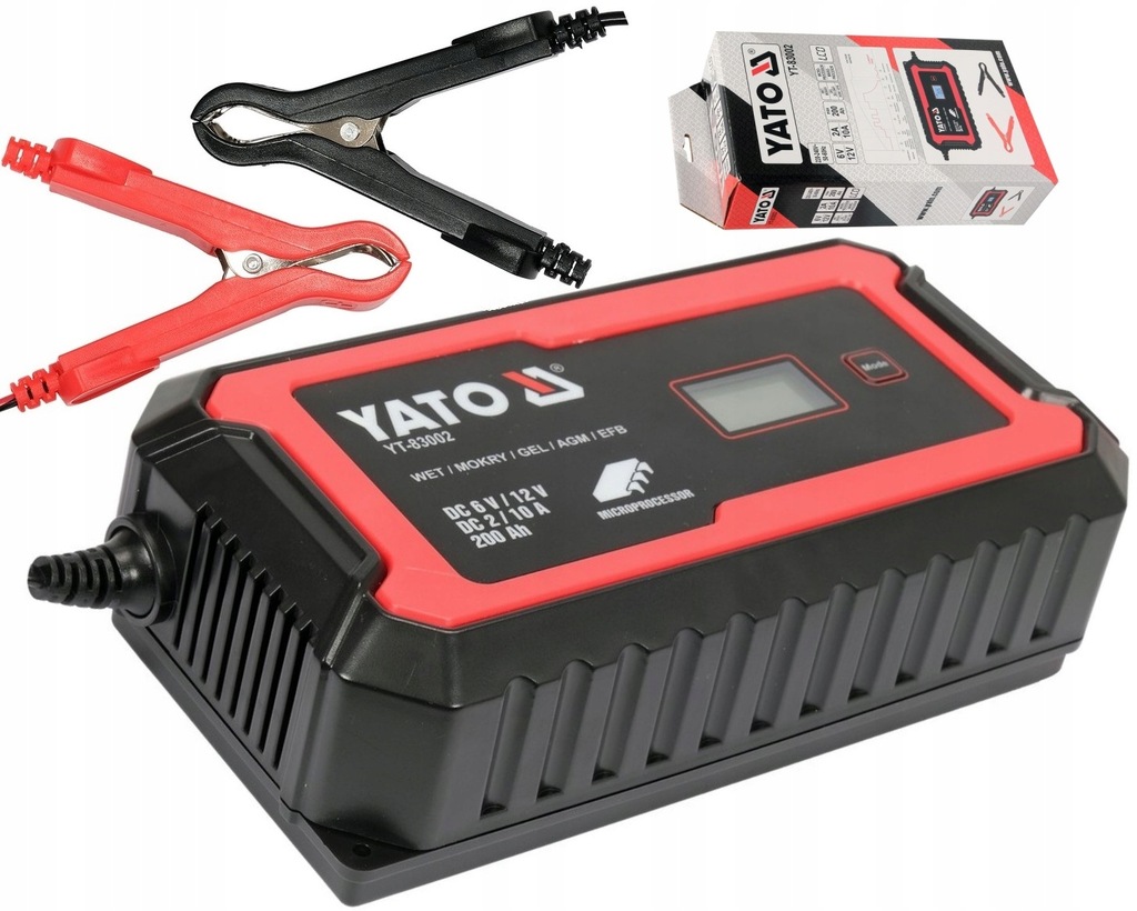 YATO PROSTOWNIK ELEKTRONICZNY WYŚWIETLACZ LCD ZAKRES 6V/2A 12V/10A YT-83002