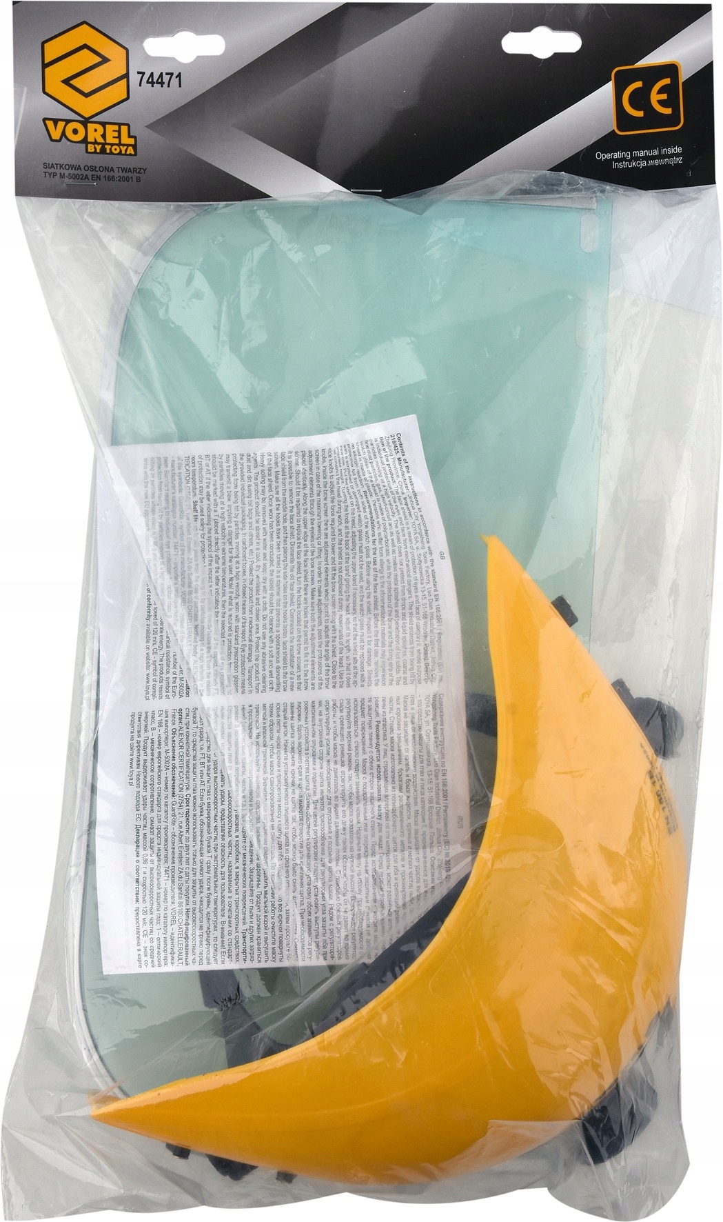 VOREL 74471 PRZYŁBICA OCHRONNA BHP REGULOWANA Z NAGŁOWIEM WYTRZYMAŁE PVC