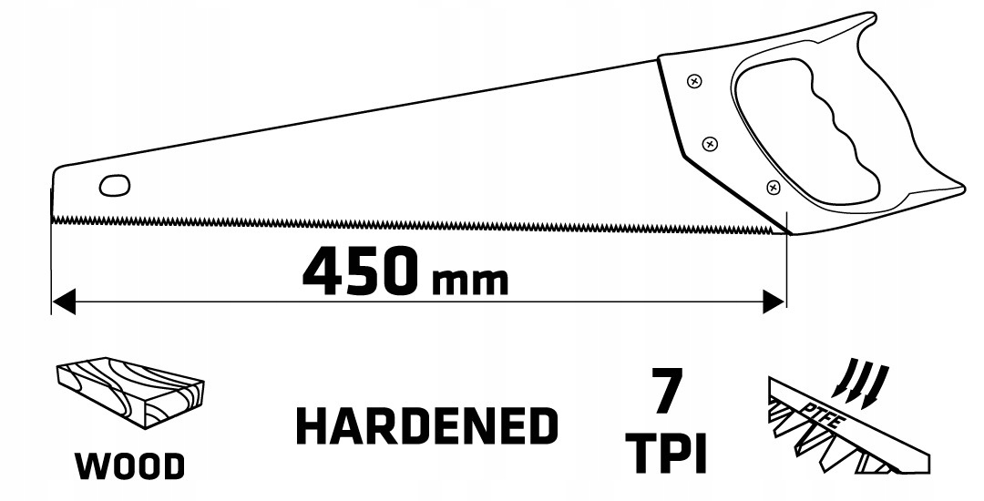 PIŁA PŁATNICA PTFE 450MM Z POKROWCEM 15G102 VERTO