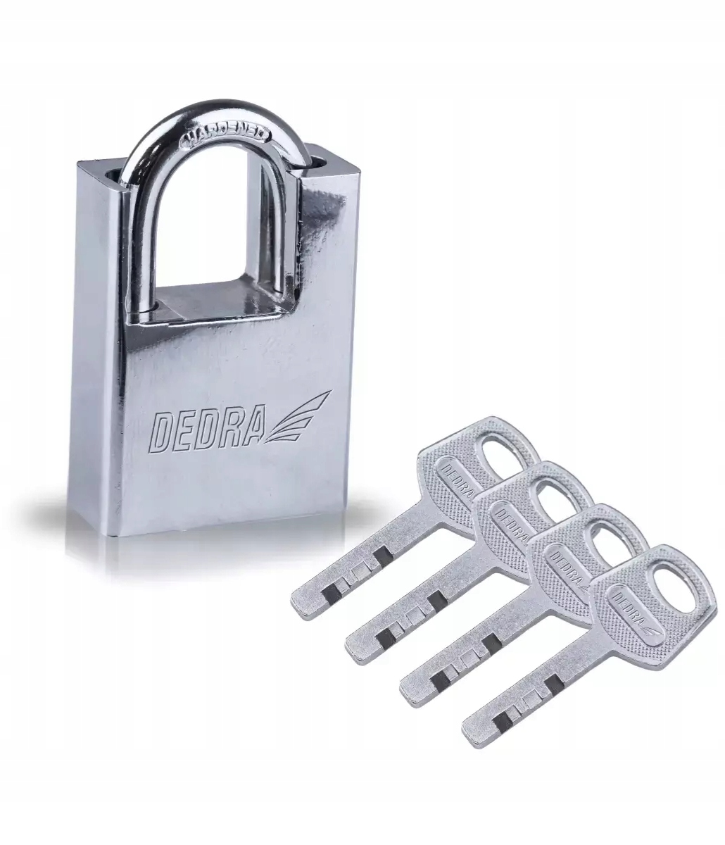 DEDRA KŁÓDKA TRZPIENIOWA ŻELIWNA NIKLOWANA 60MM +4 SZTUKI KLUCZYKÓW 11U152