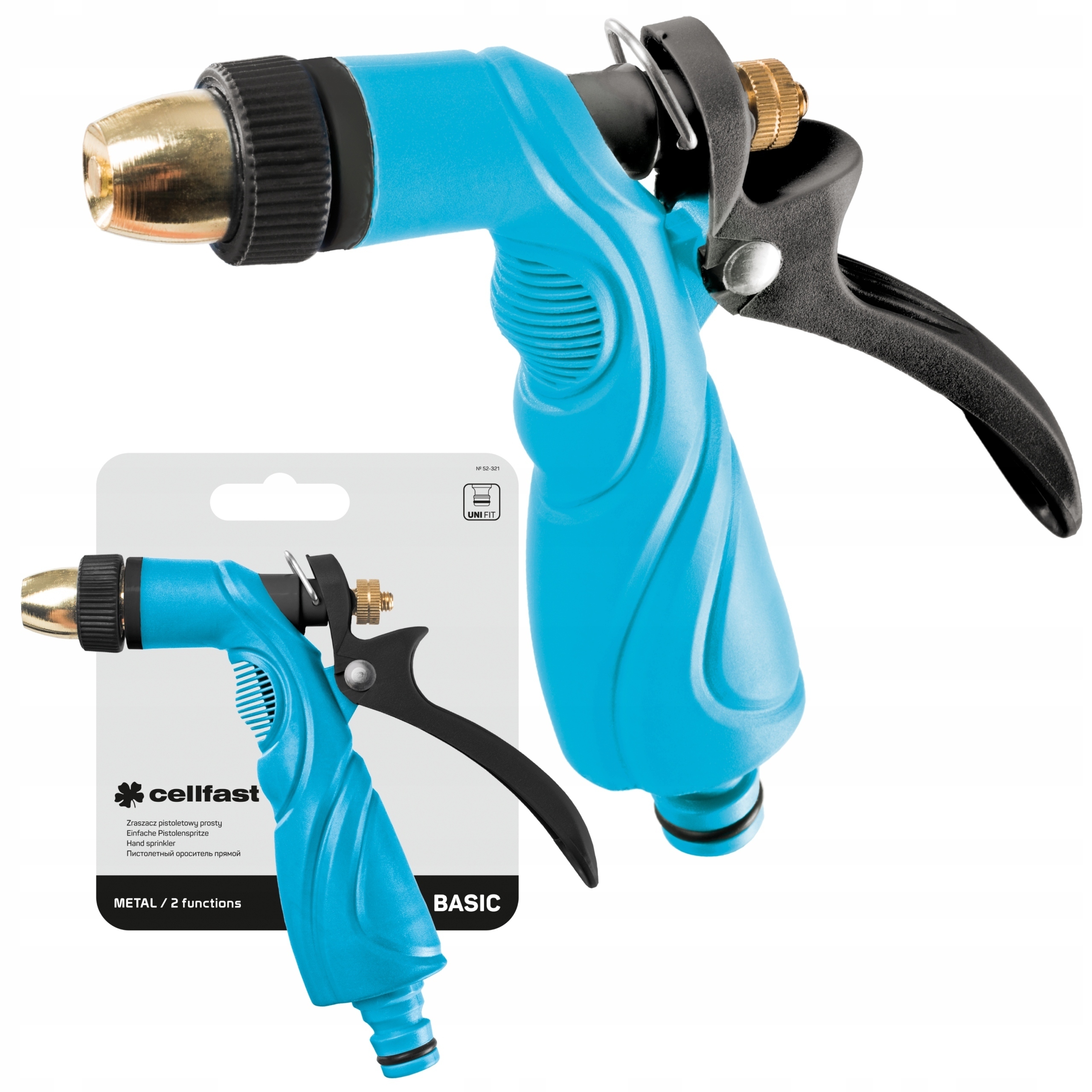 CELLFAST ZRASZACZ PISTOLETOWY 2-FUNKCYJNY BASIC PISTOLET OGRODOWY DO WODY