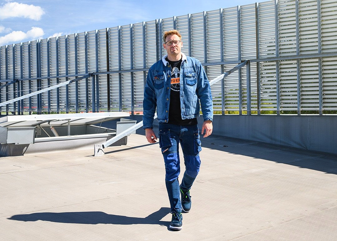 NEO SPODNIE ROBOCZE DENIM DO PASA WZMOCNIONE BAWEŁNA OXFORD XS/46 + PASEK