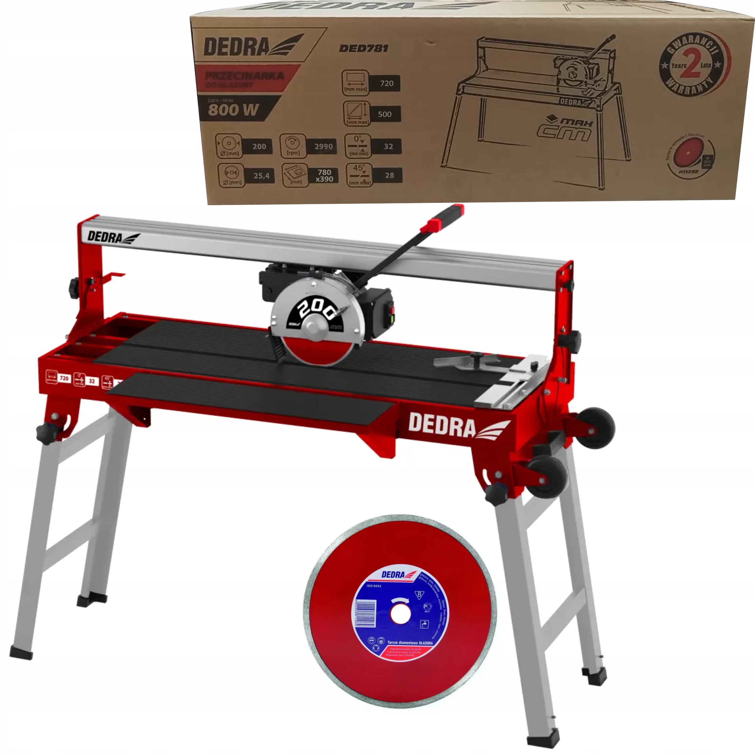 DEDRA PRZECINARKA DO GLAZURY MASZYNA DO CIĘCIA PŁYTEK 800W DO 720MM DED7817