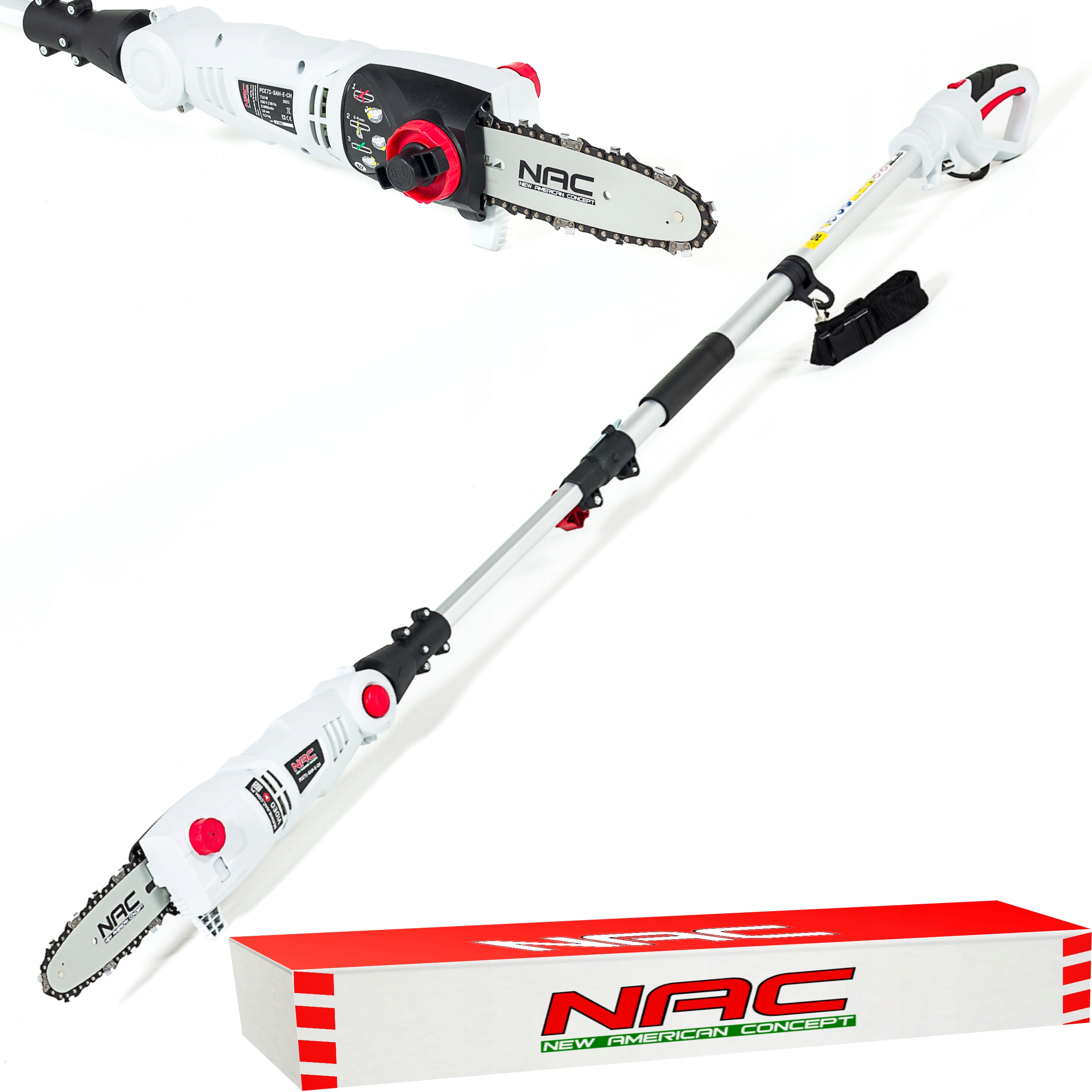NAC PIŁA OKRZESYWARKA NA WYSIĘGNIKU DO GAŁĘZI 18cm 184-240cm 710W PCE71