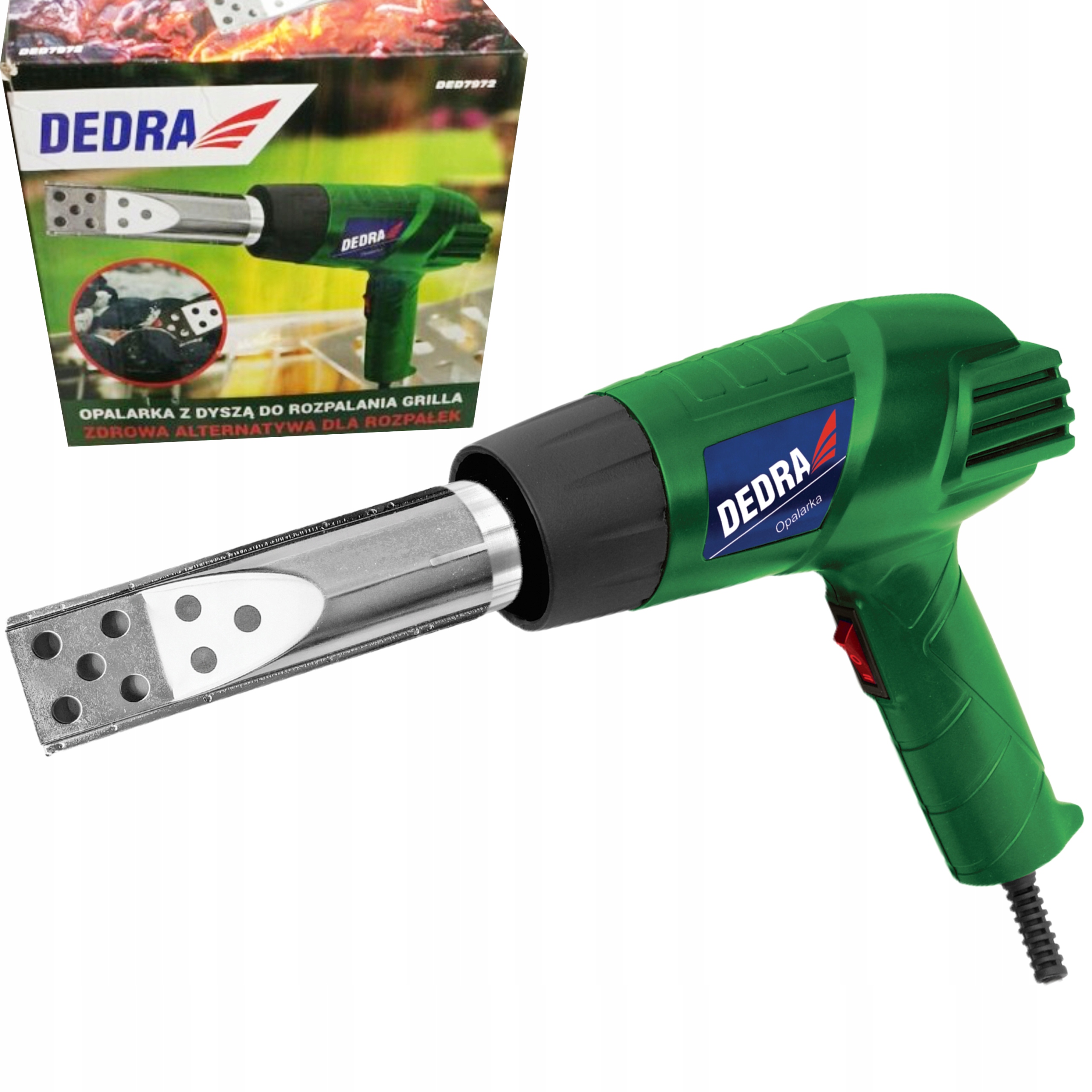 DEDRA OPALARKA 1000W/2000W 550C Z DYSZĄ DO ROZPALANIA GRILLA DED7972