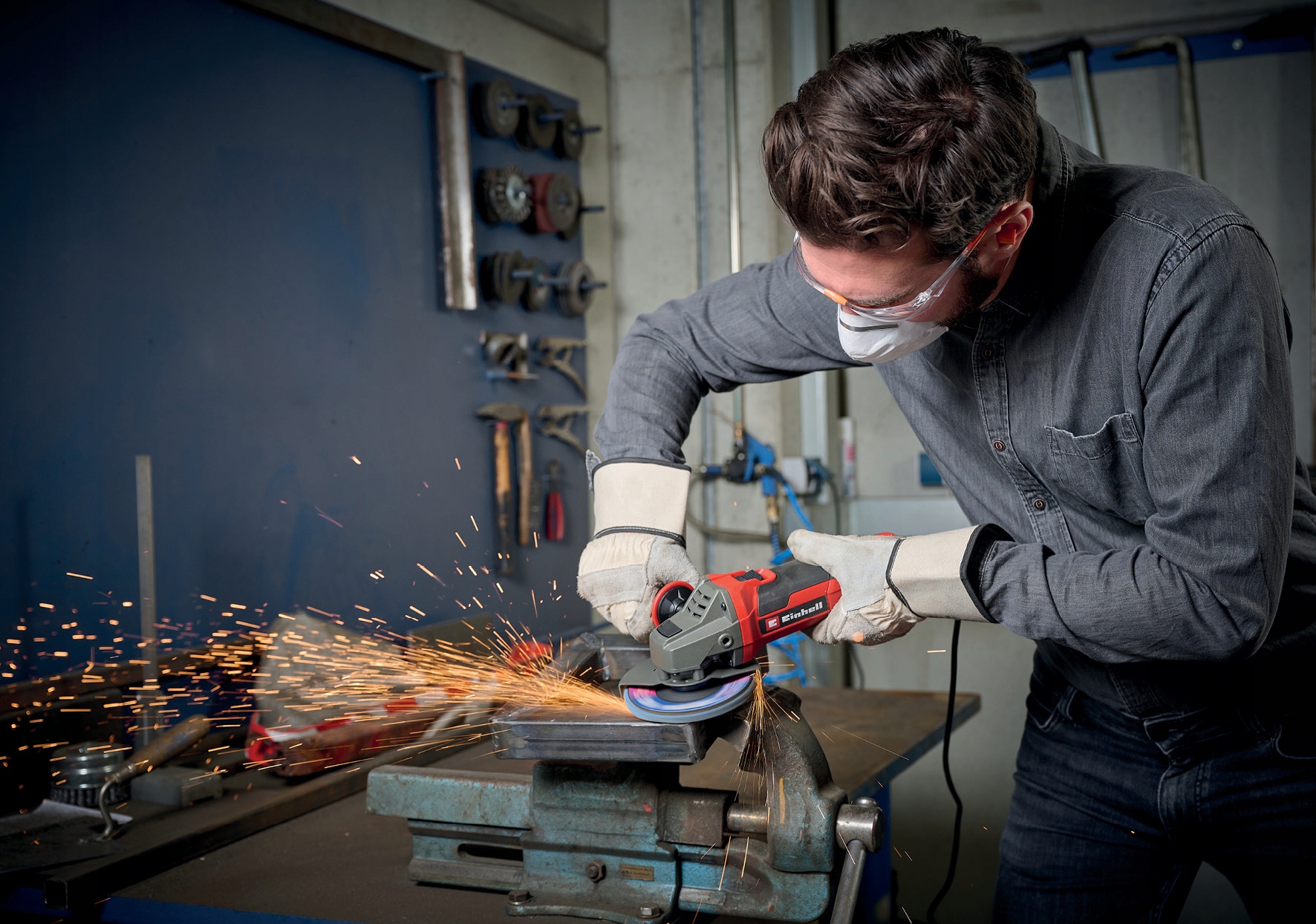 EINHELL ELEKTRYCZNA SZLIFIERKA KĄTOWA TE-AG 125/1010 DIAX KĄTÓWKA 1010W