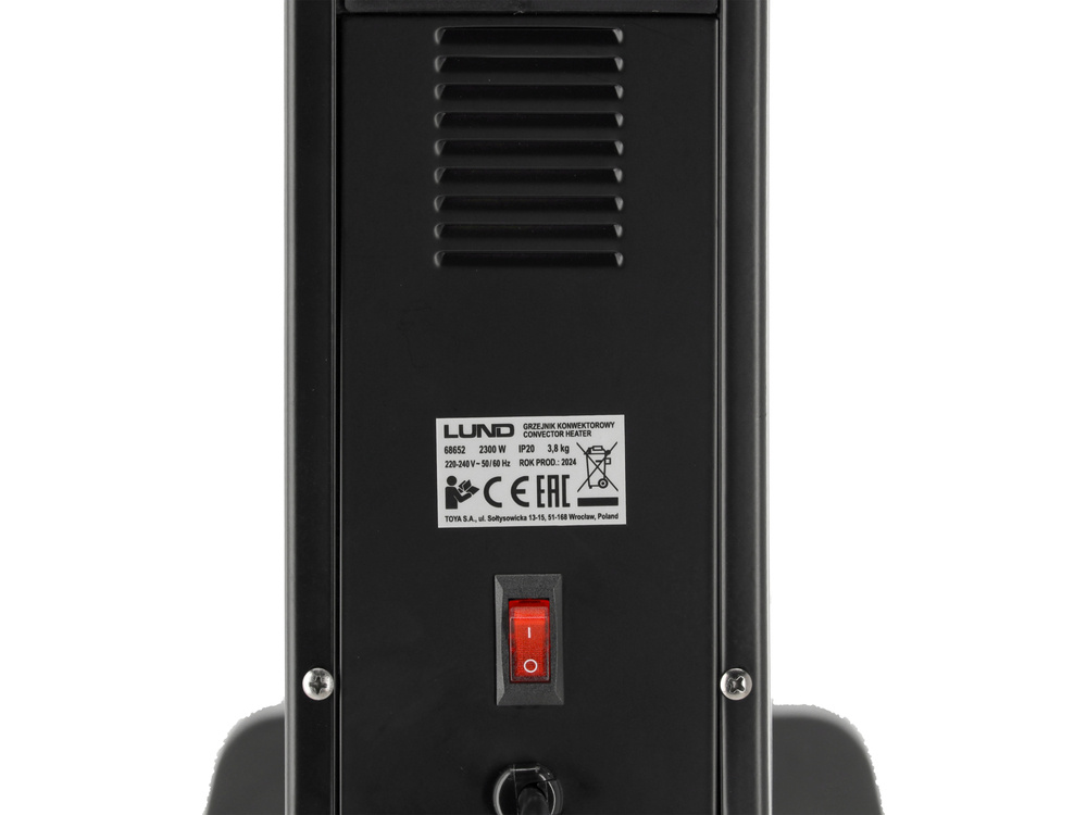 LUND GRZEJNIK ELEKTRYCZNY KONWEKTOROWY WENTYLATOR 2300W PANEL LCD 68652