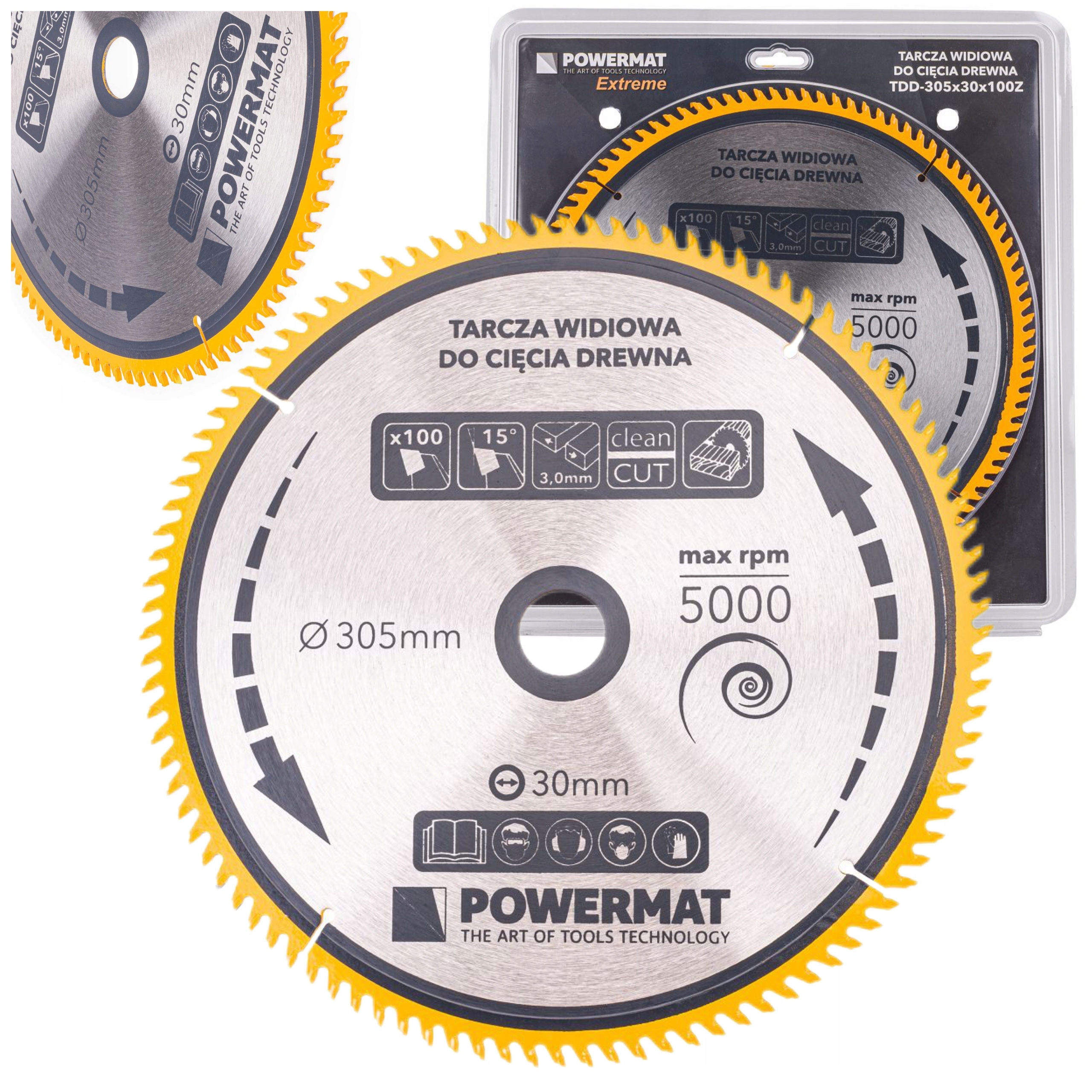 TARCZA WIDIOWA DO DREWNA 305x30 100z POWERMAT TDD-305x30x100Z