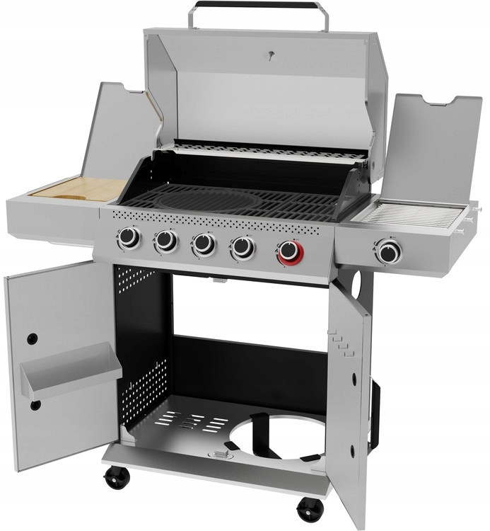 WOLNOSTOJĄCY GRILL GAZOWY YAO 5+1 19KW STAL NIERDZEWNA YG-20032