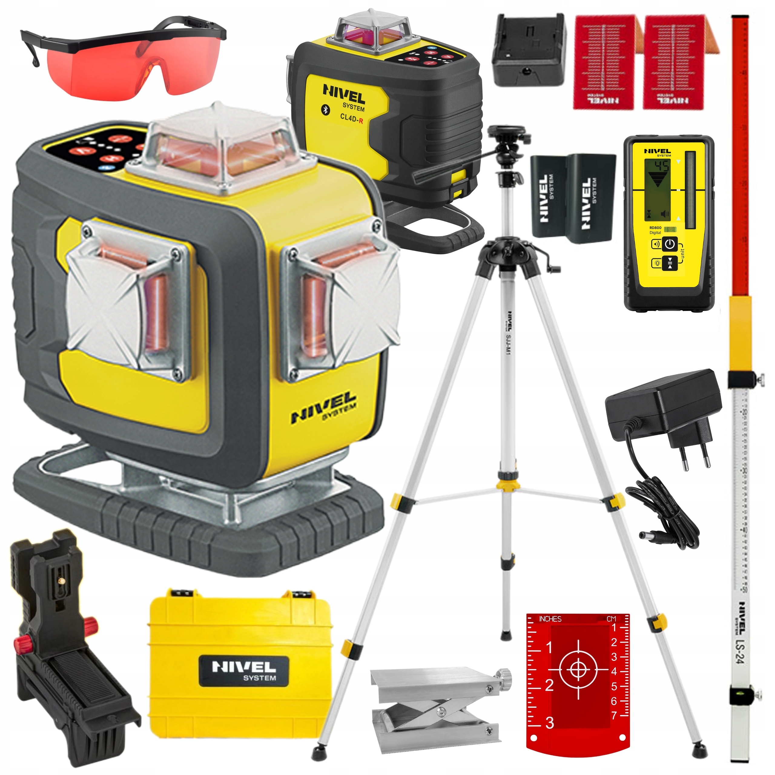 NIVEL SYSTEM LASER KRZYŻOWY 4D CZERWONY CL4D-R WALIZKA + SJJM1EX RD800 LS24