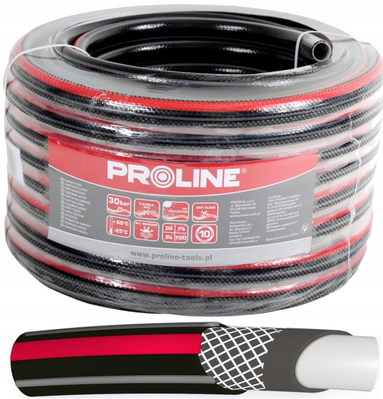 PROLINE WĄŻ OGRODOWY 4-WARSTWOWY PREMIUM 3/4'''' 30M 30 BAR PRODUKT POLSKI