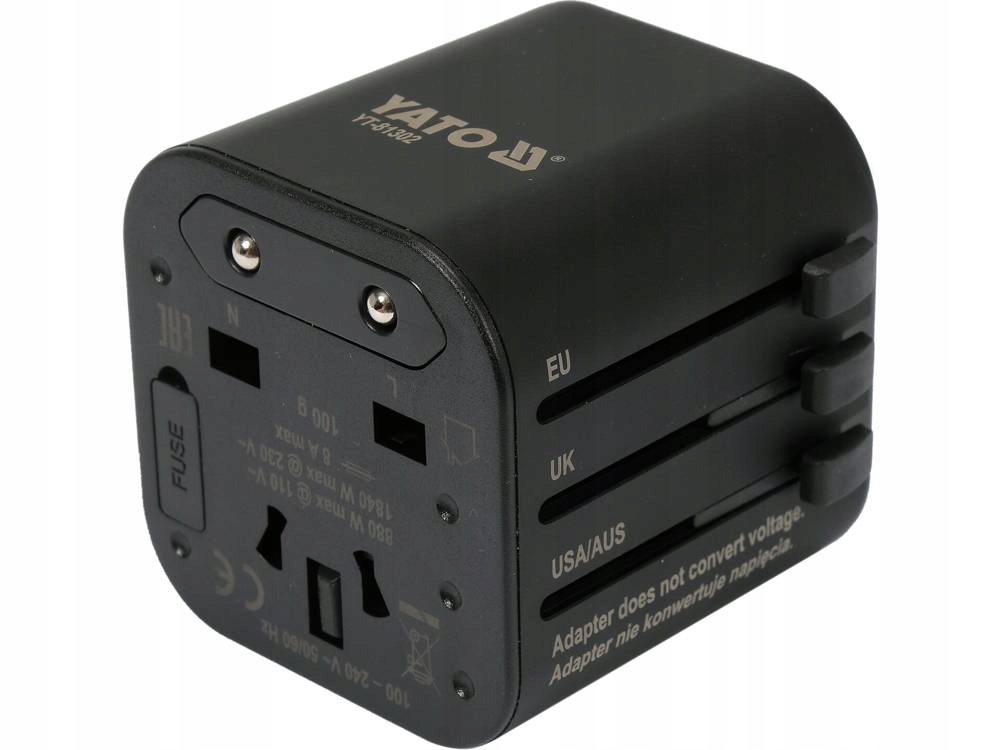 YATO ADAPTER SIECIOWY PODRÓŻNY WTYCZKA PRZEJŚCIÓWKA USA UK CHINA EU PL