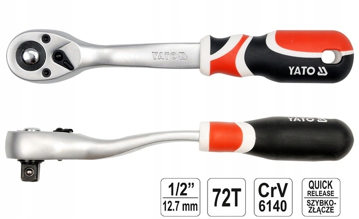 YATO ZESTAW 2 SZTUKI GRZECHOTKI WYGIĘTE 3/8" i 1/2" YT-0731 + YT-0732