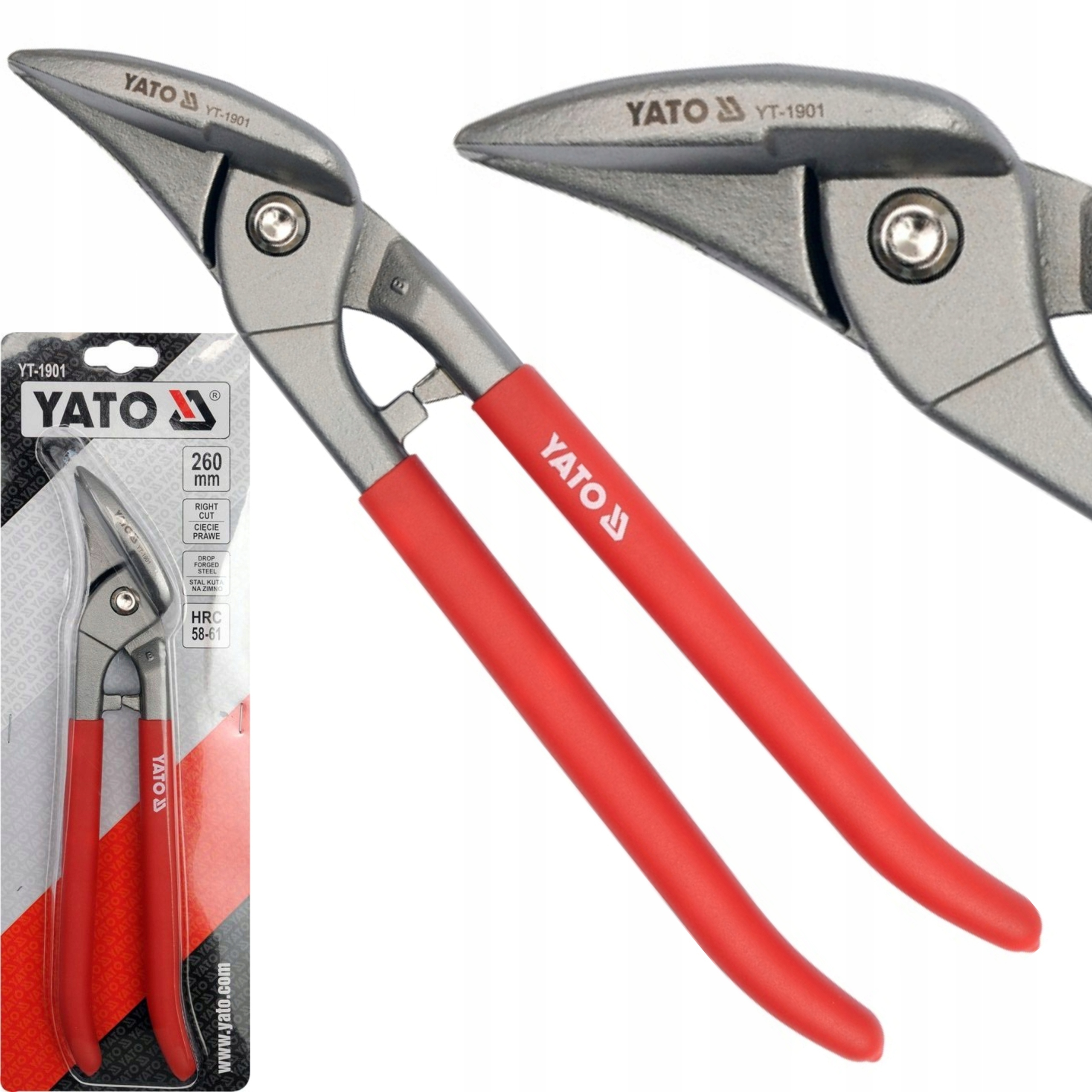 NOŻYCE DO CIĘCIA BLACHY 0,94MM 260MM PRAWE YATO