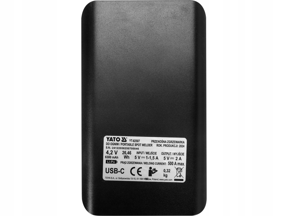 PRZENOŚNA ZGRZEWARKA PUNKTOWA 500A DO OGNIW Z FUNKCJĄ POWERBANKA 6300MAH