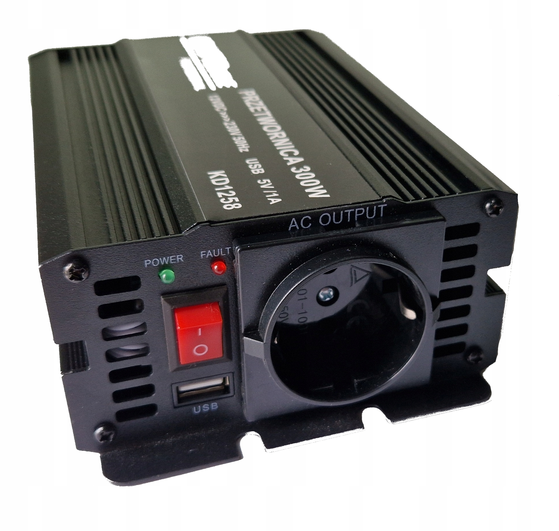 PRZETWORNICA SAMOCHODOWA NAPIĘCIA 12V 230V 300W + kable do akumulatora