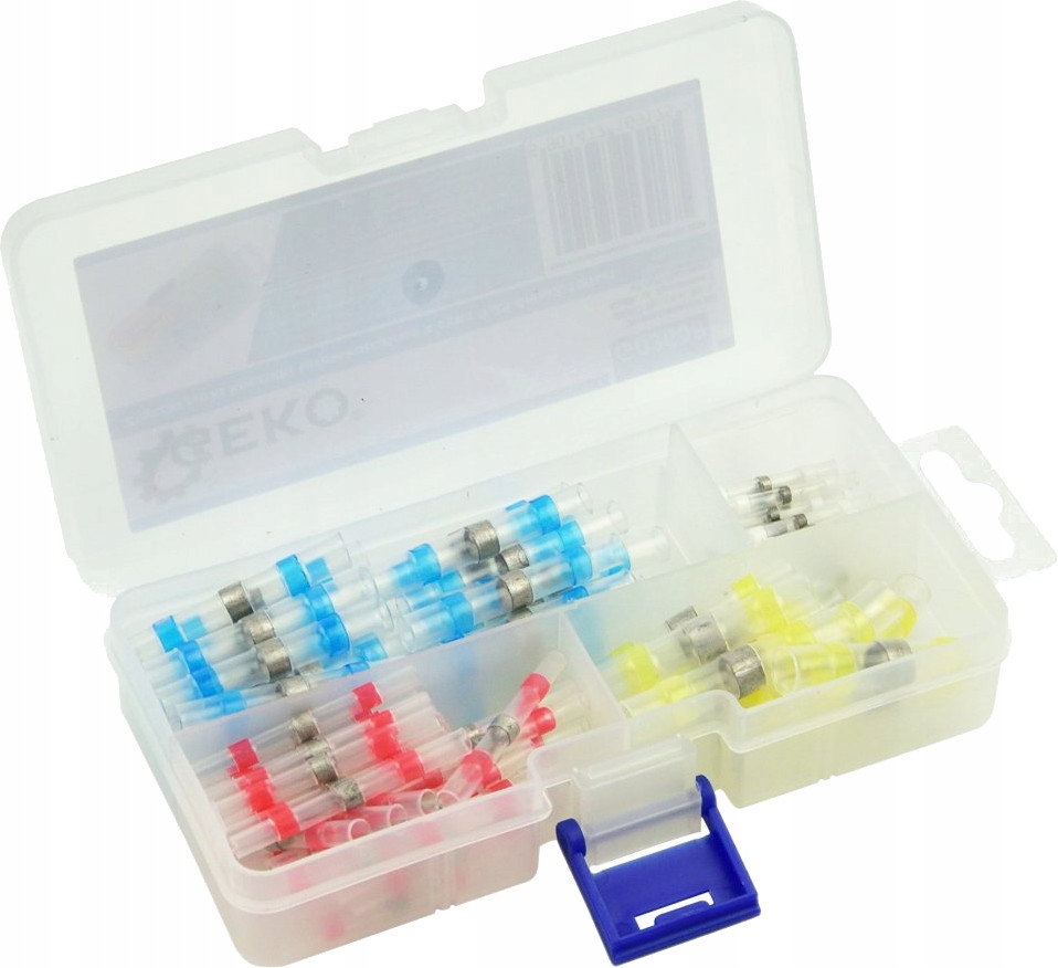 ZŁĄCZKI TERMOKURCZLIWE Z CYNĄ RURKI KOSZULKI 0,25-6MM2 100SZT. GEKO