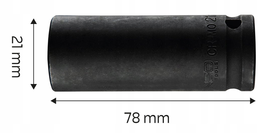 NEO NASADKA UDAROWA 21 MM 1/2 DŁUGA GRUBA CR-MO 12-321 CR-MO 12-321