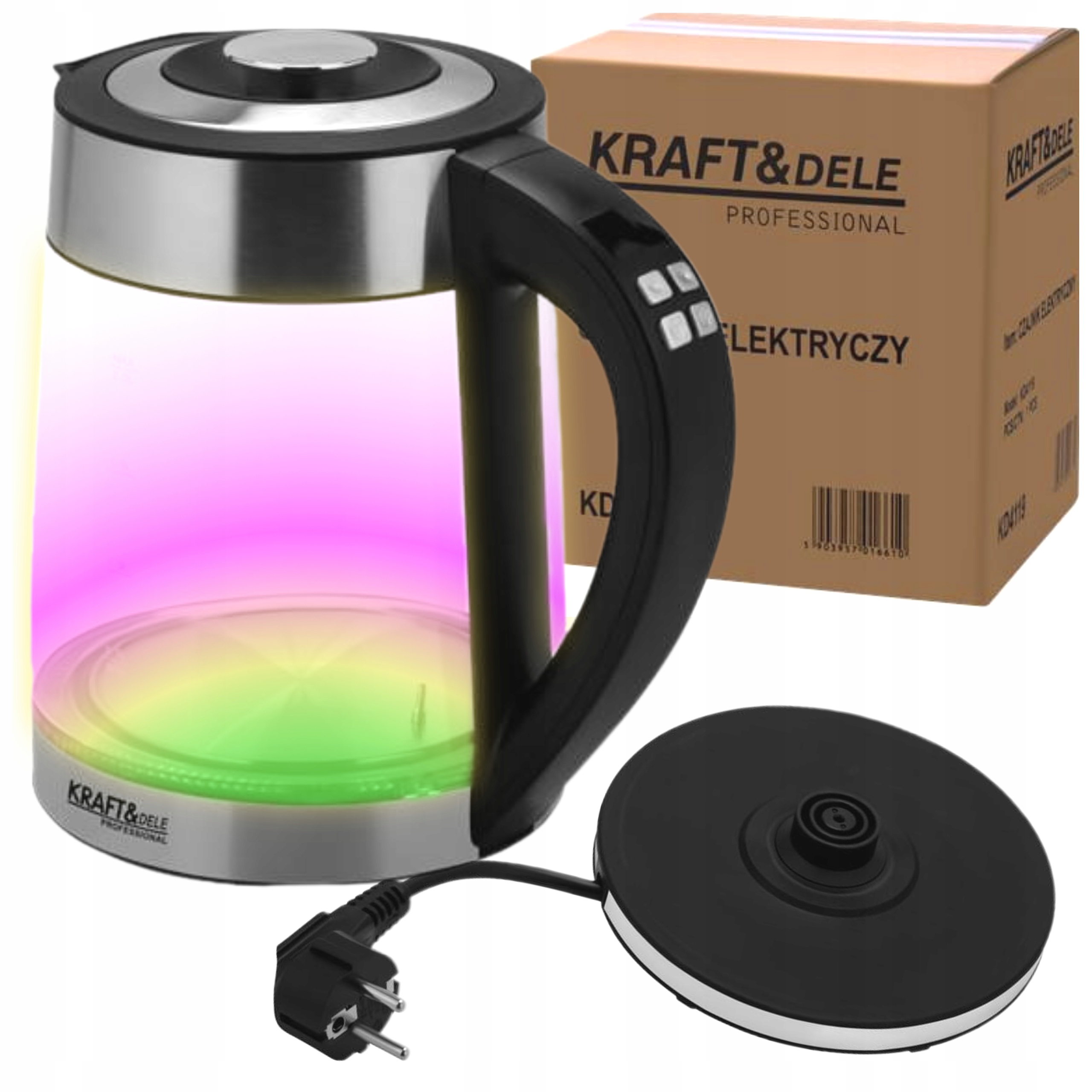 CZAJNIK ELEKTRYCZNY 2500W 2L Z REGULACJĄ TEMPERATURY KOLOROWE ŚWIATŁO