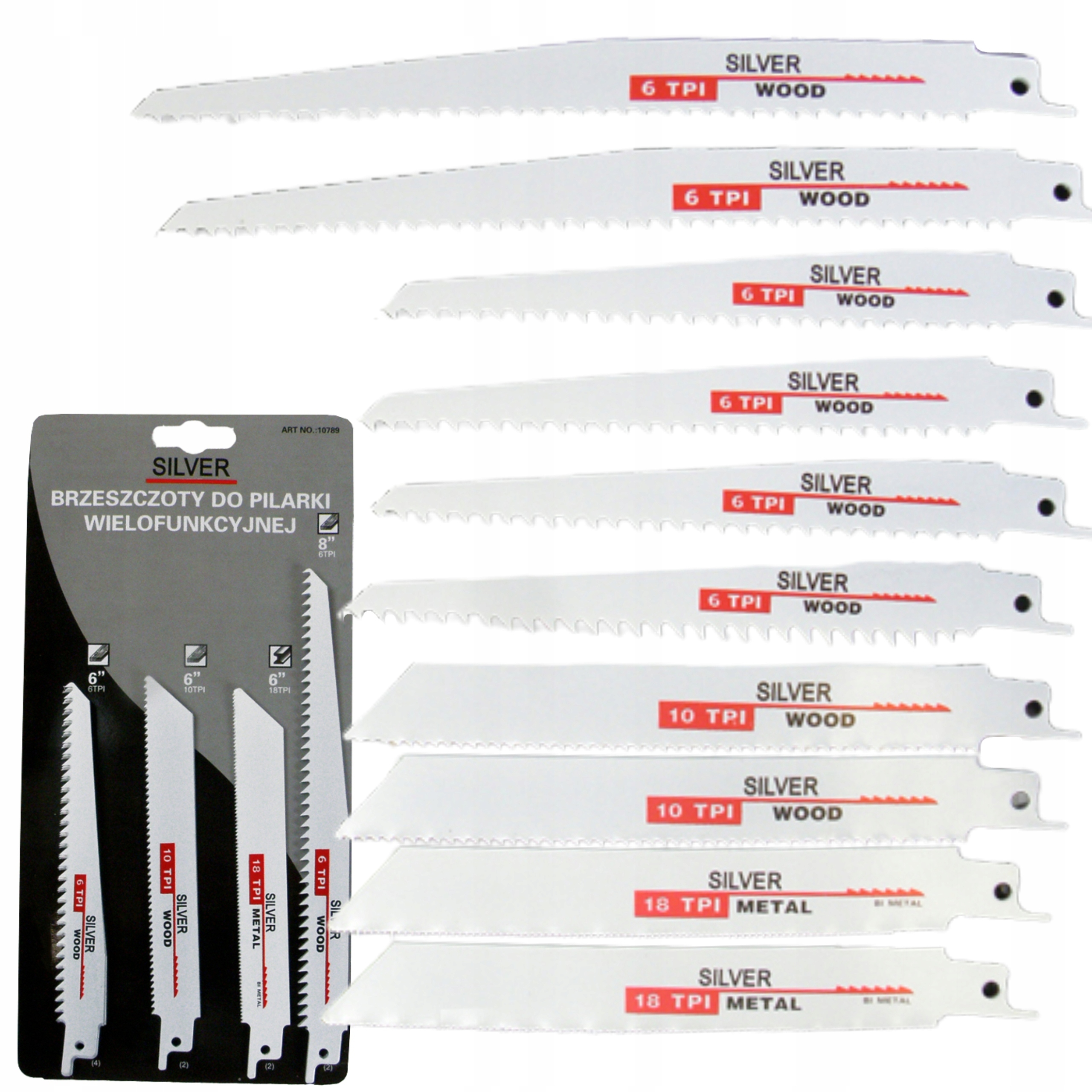 ZESTAW 10 SZTUK BRZESZCZOTY OSTRZA DO PIŁY SZABLASTEJ NOŻE S10789